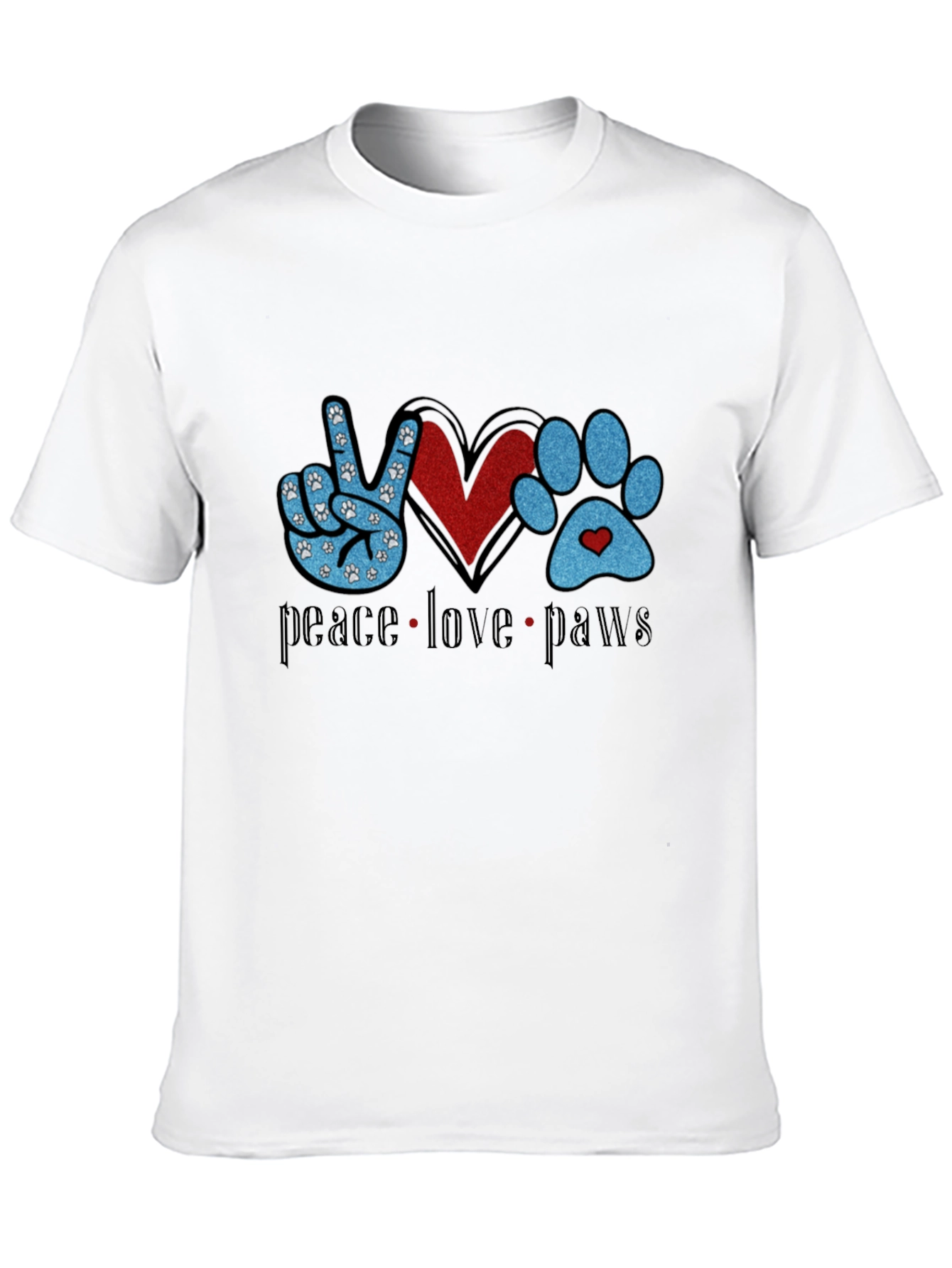 Peace Love Paws Black T-Shirt