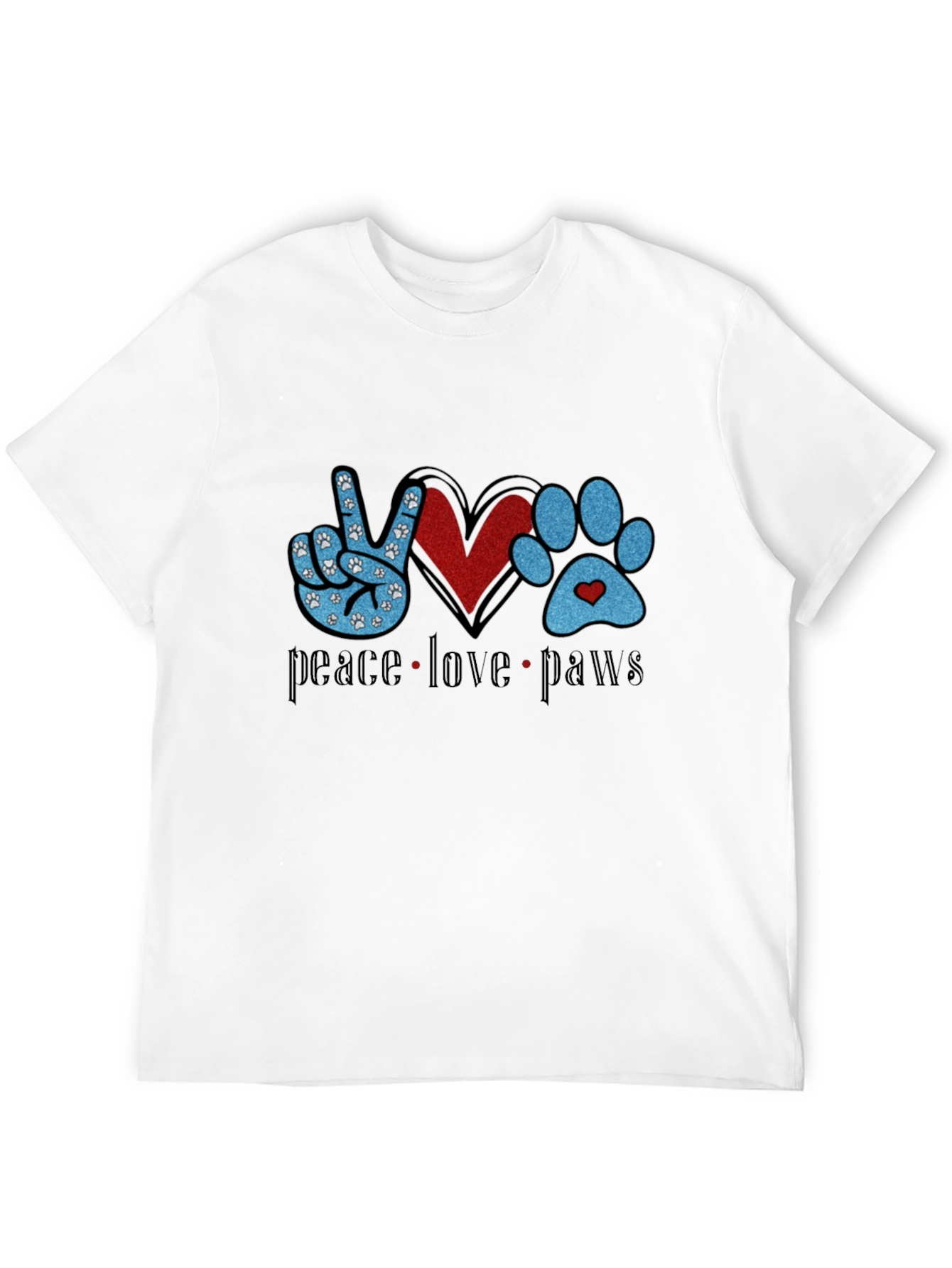 Peace Love Paws Black T-Shirt