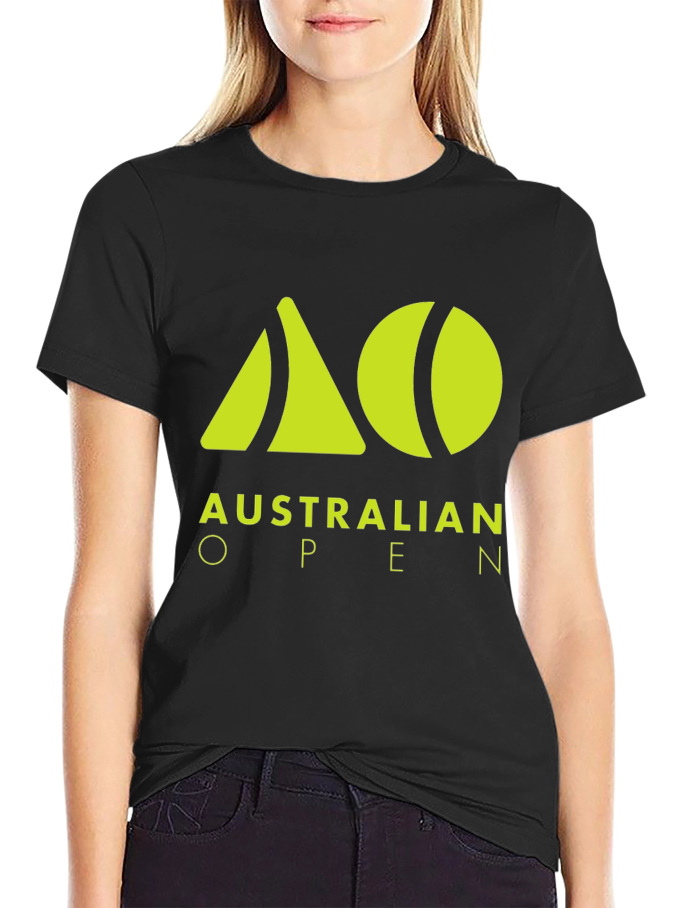 Australian Open Black T-Shirt - Tennis Fan Apparel