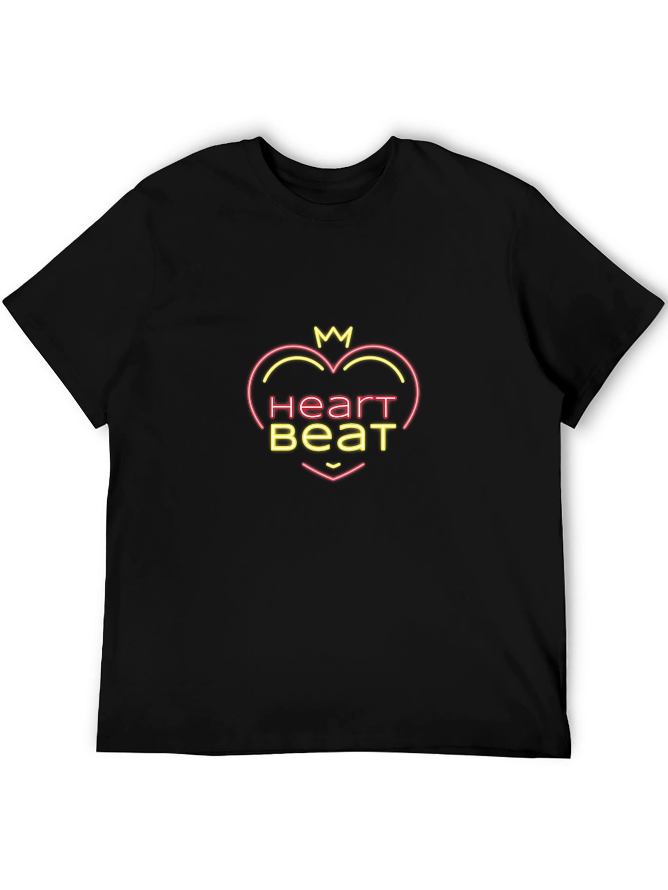 Heartbeat Graphic Tee - Trendy Black T-Shirt