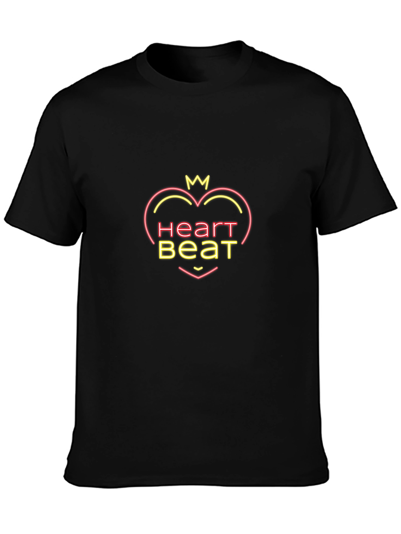 Heartbeat Graphic Tee - Trendy Black T-Shirt