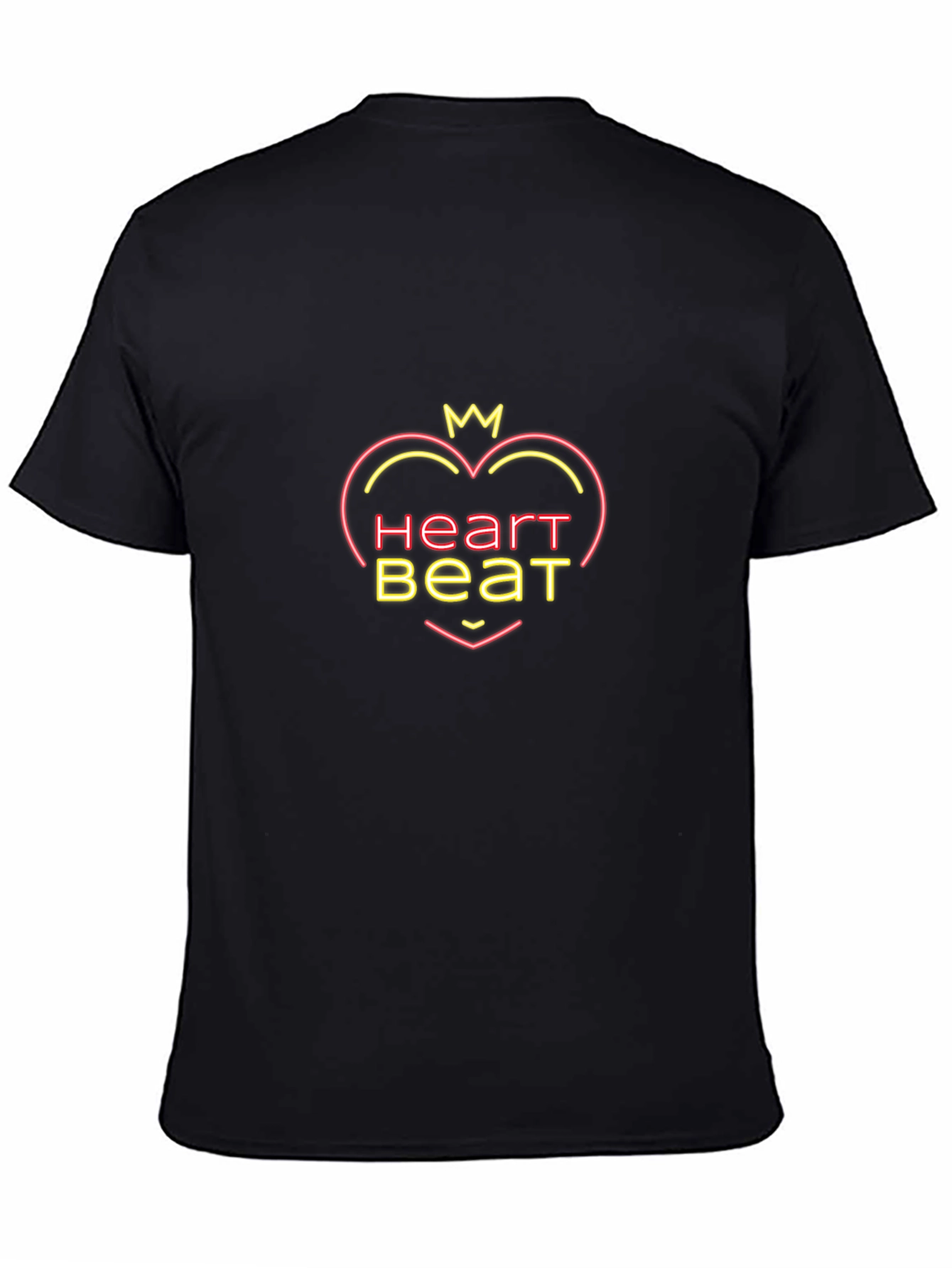Heartbeat Graphic Tee - Trendy Black T-Shirt