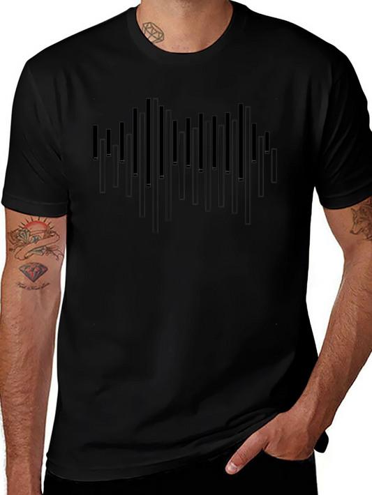 Modern Graphic Tee - Abstract Vertical Lines