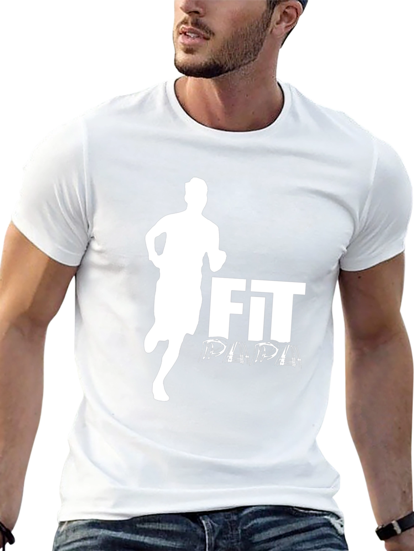 Fit Papa Graphic Tee - Black Athletic Dad Shirt
