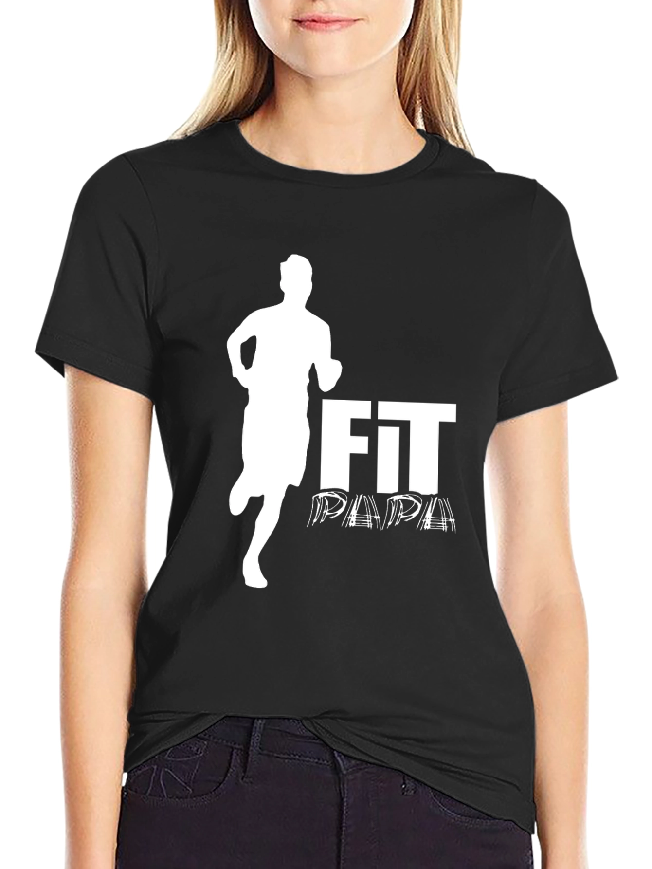 Fit Papa Graphic Tee - Black Athletic Dad Shirt