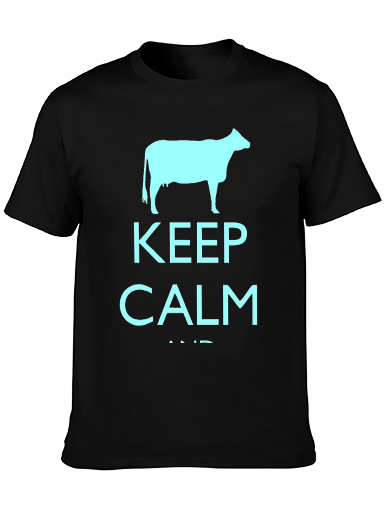 Keep Calm Cow Black T-Shirt