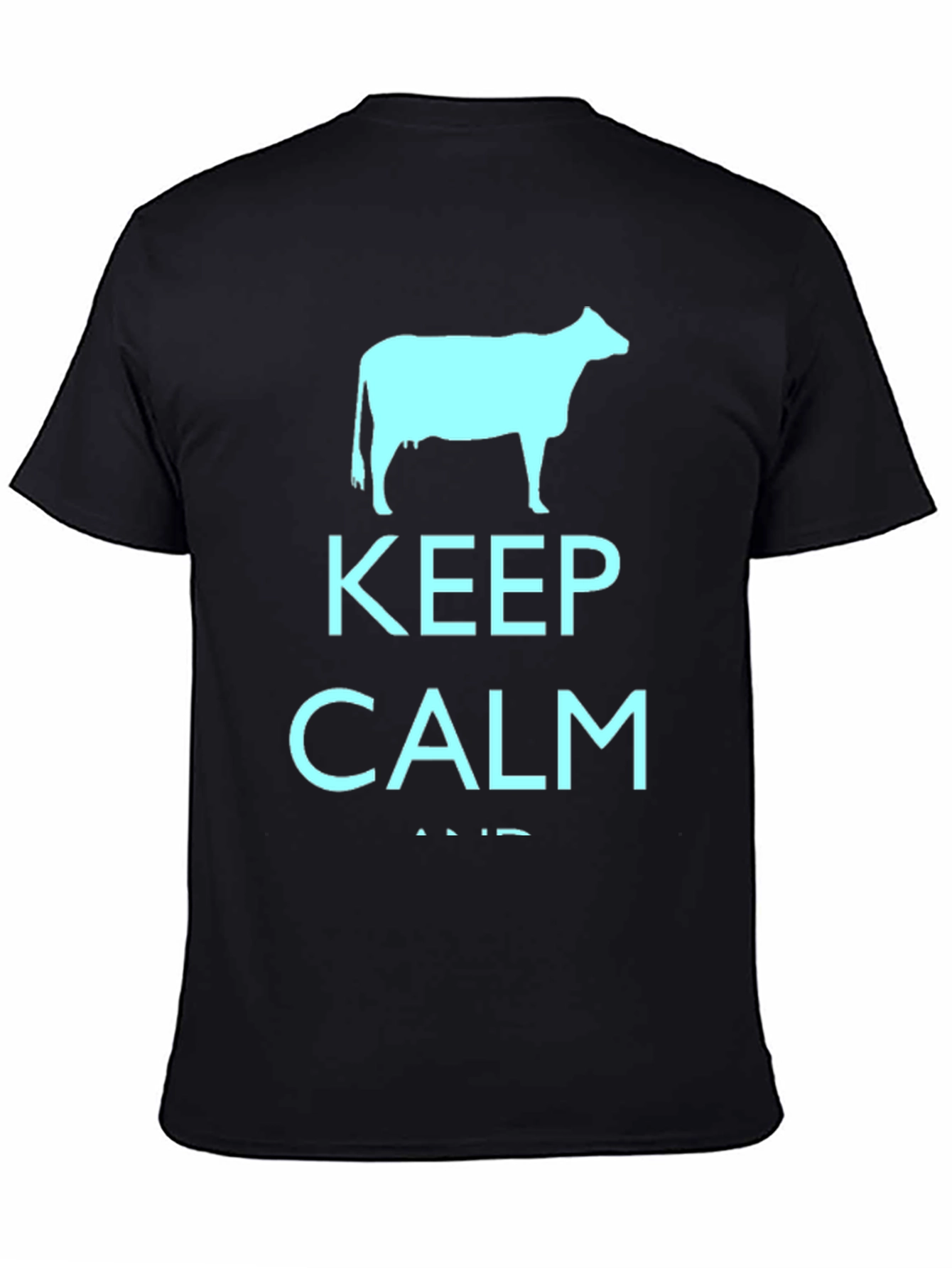 Keep Calm Cow Black T-Shirt