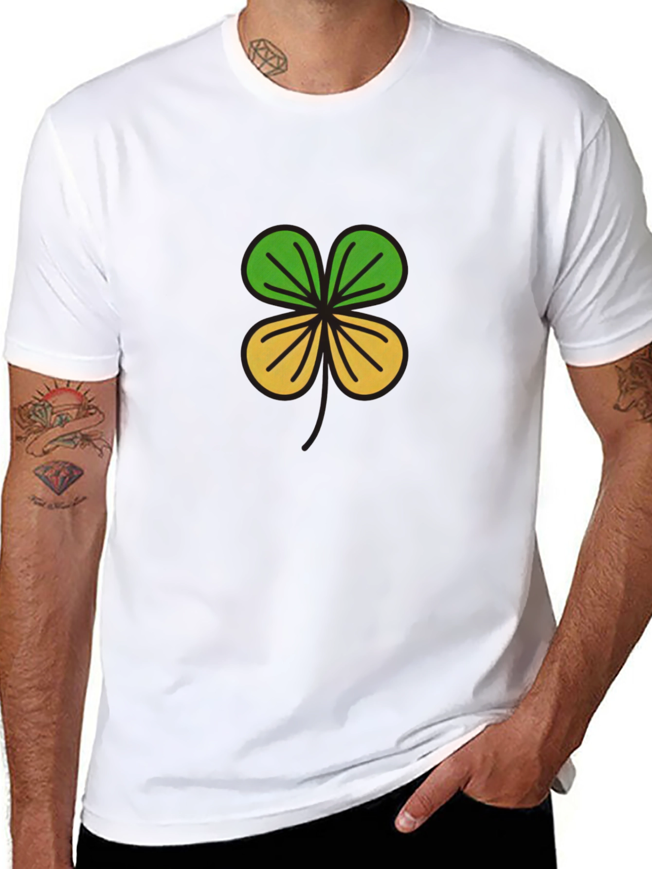 Lucky Clover Graphic Tee - Black
