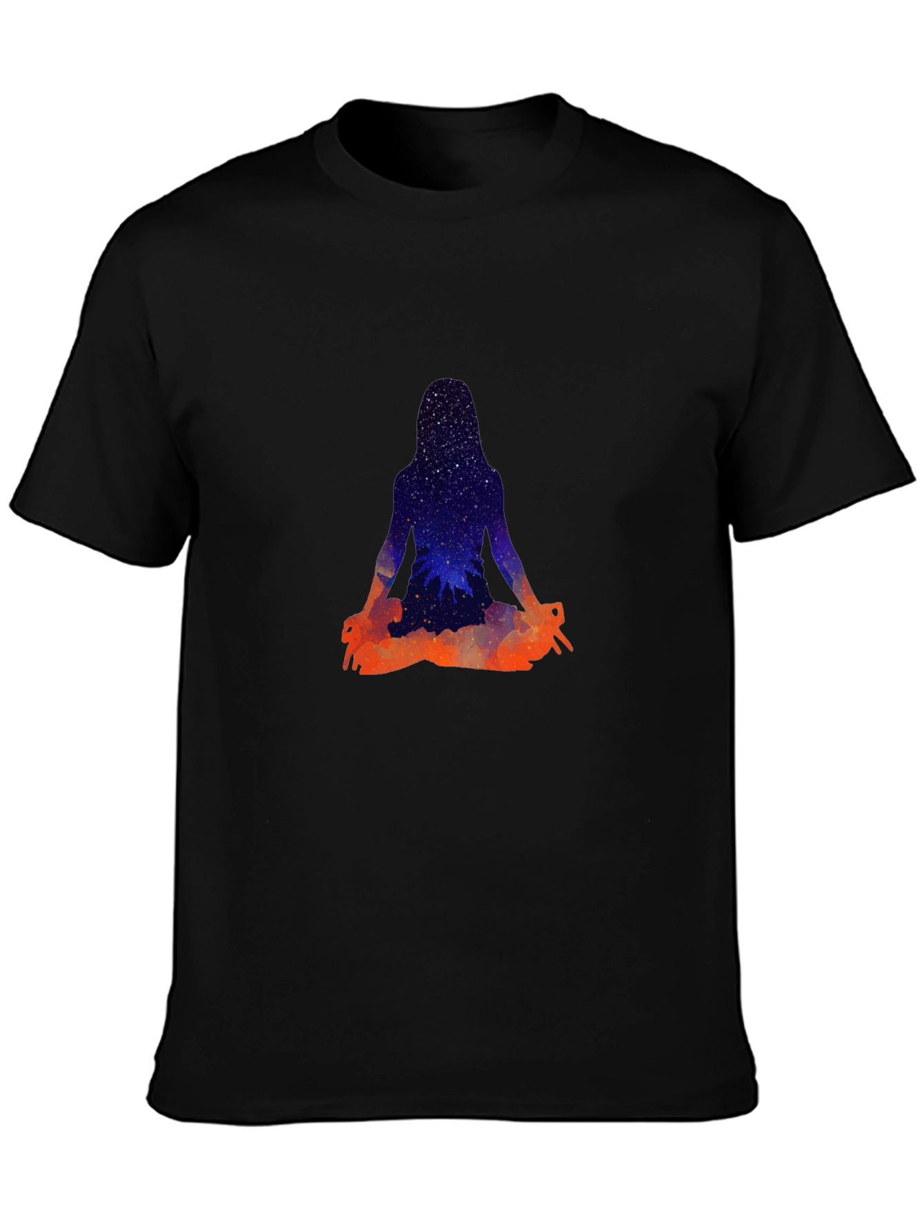 Cosmic Yogi Black T-Shirt - Meditate in Style