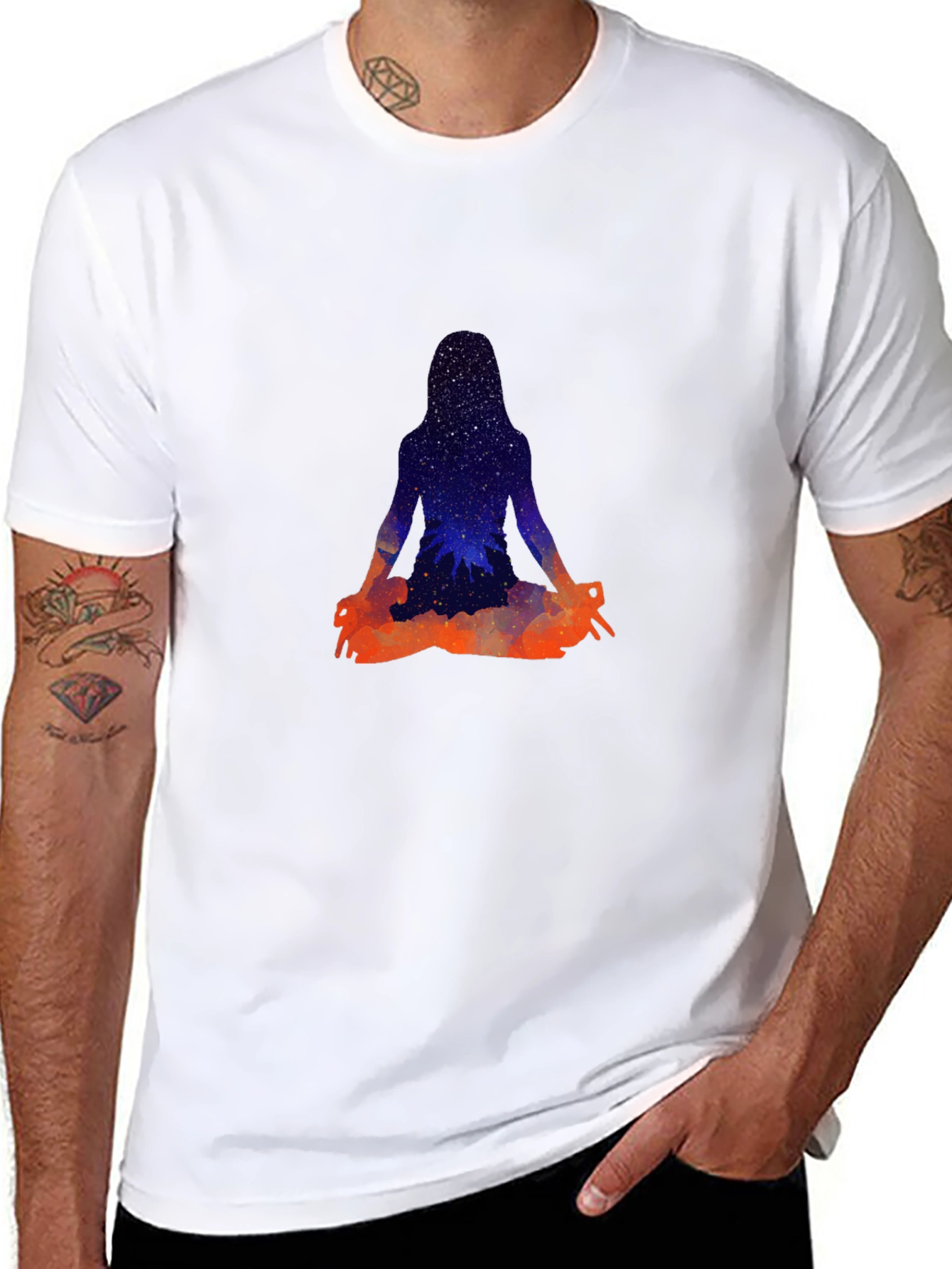 Cosmic Yogi Black T-Shirt - Meditate in Style