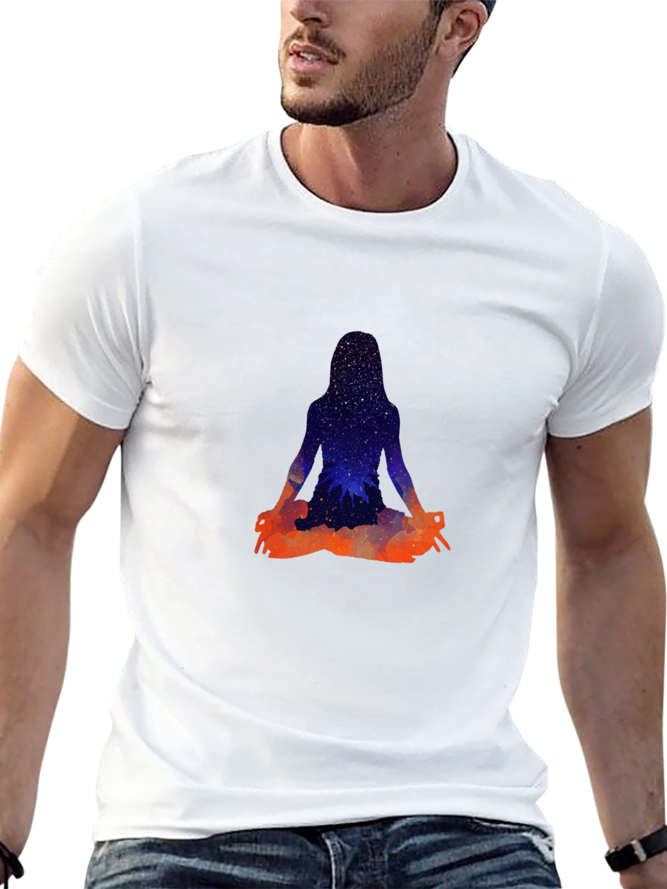 Cosmic Yogi Black T-Shirt - Meditate in Style