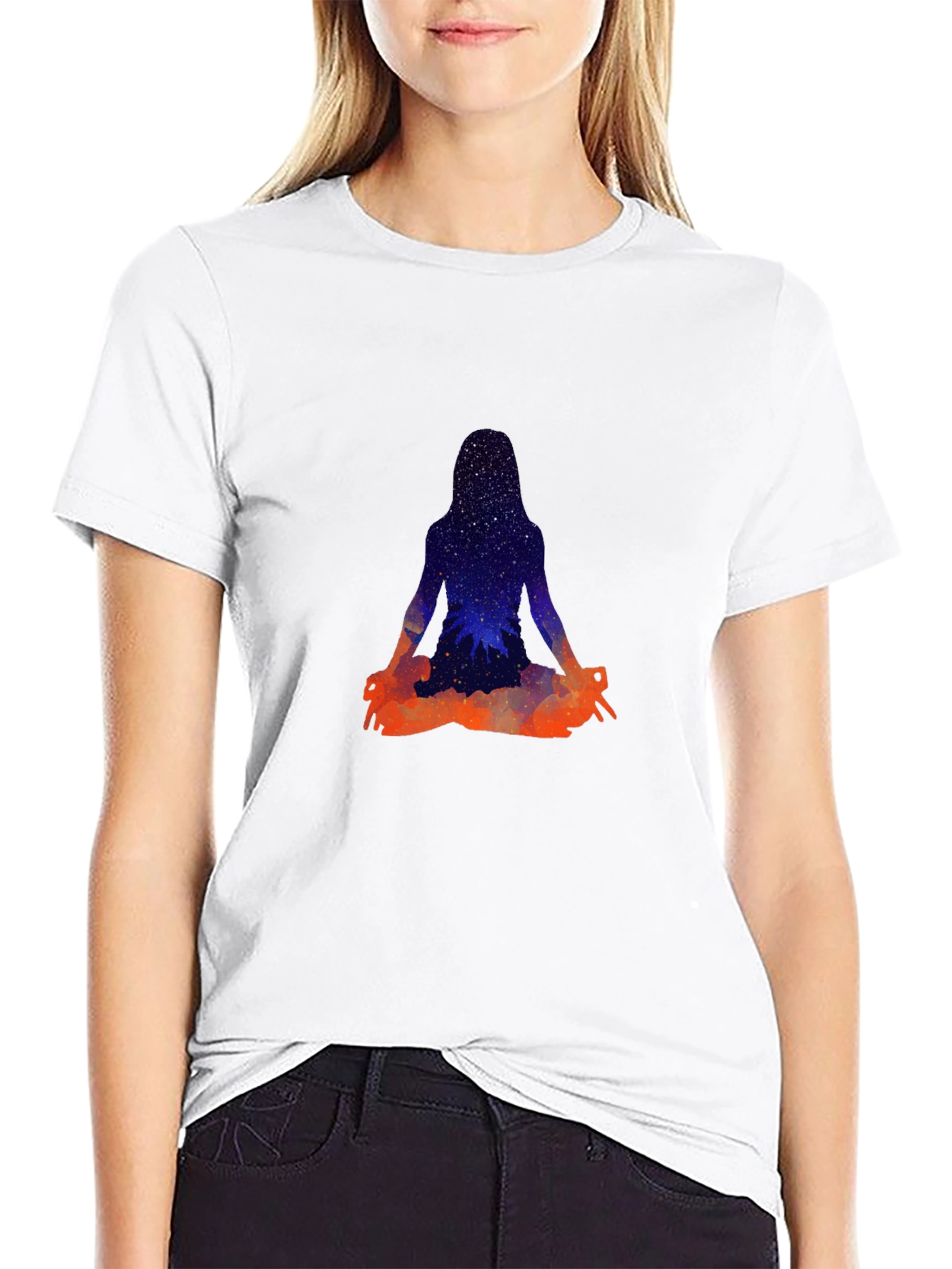 Cosmic Yogi Black T-Shirt - Meditate in Style