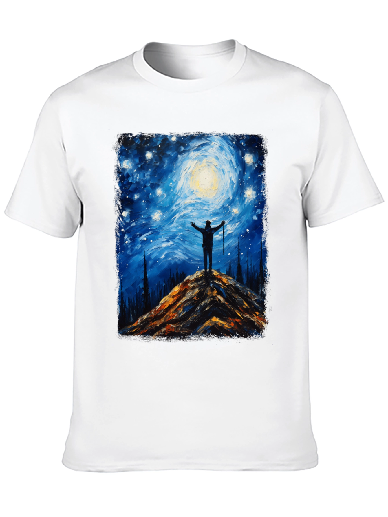 Starry Night Hiker Graphic T-Shirt