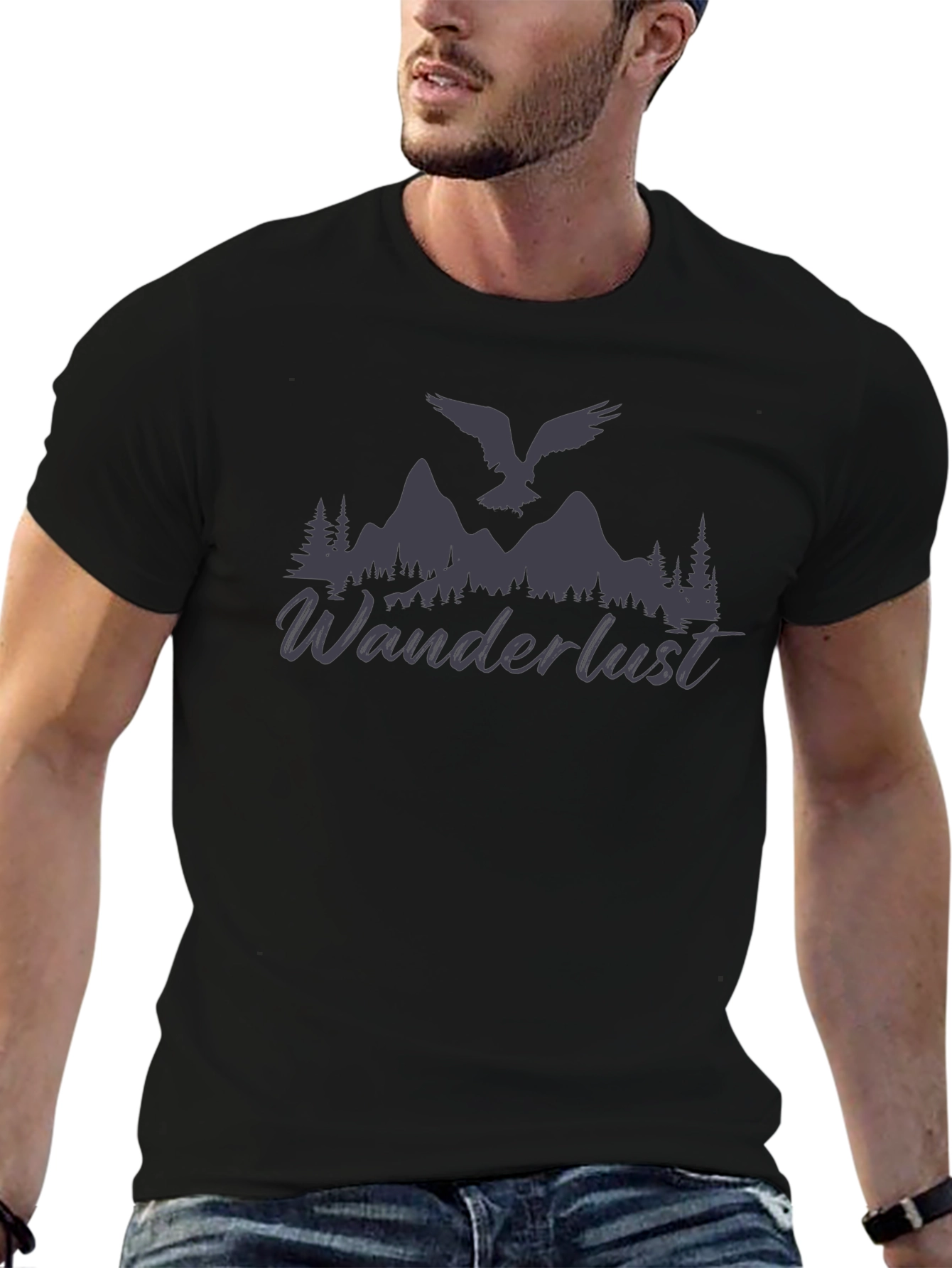Wanderlust Graphic T-Shirt - Mens Black Tee