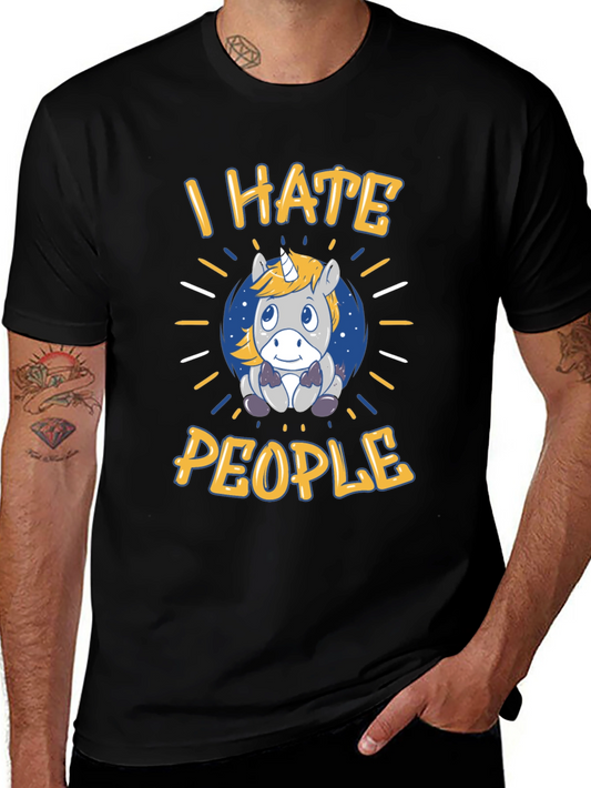 I Hate People Unicorn Tee - Funny Graphic T-Shirt