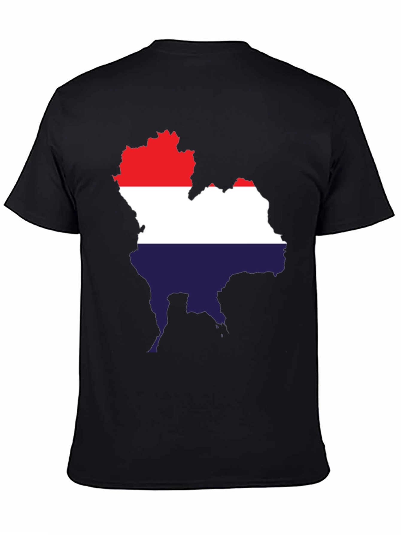 Thailand Map Flag T-Shirt - Black Crew Neck