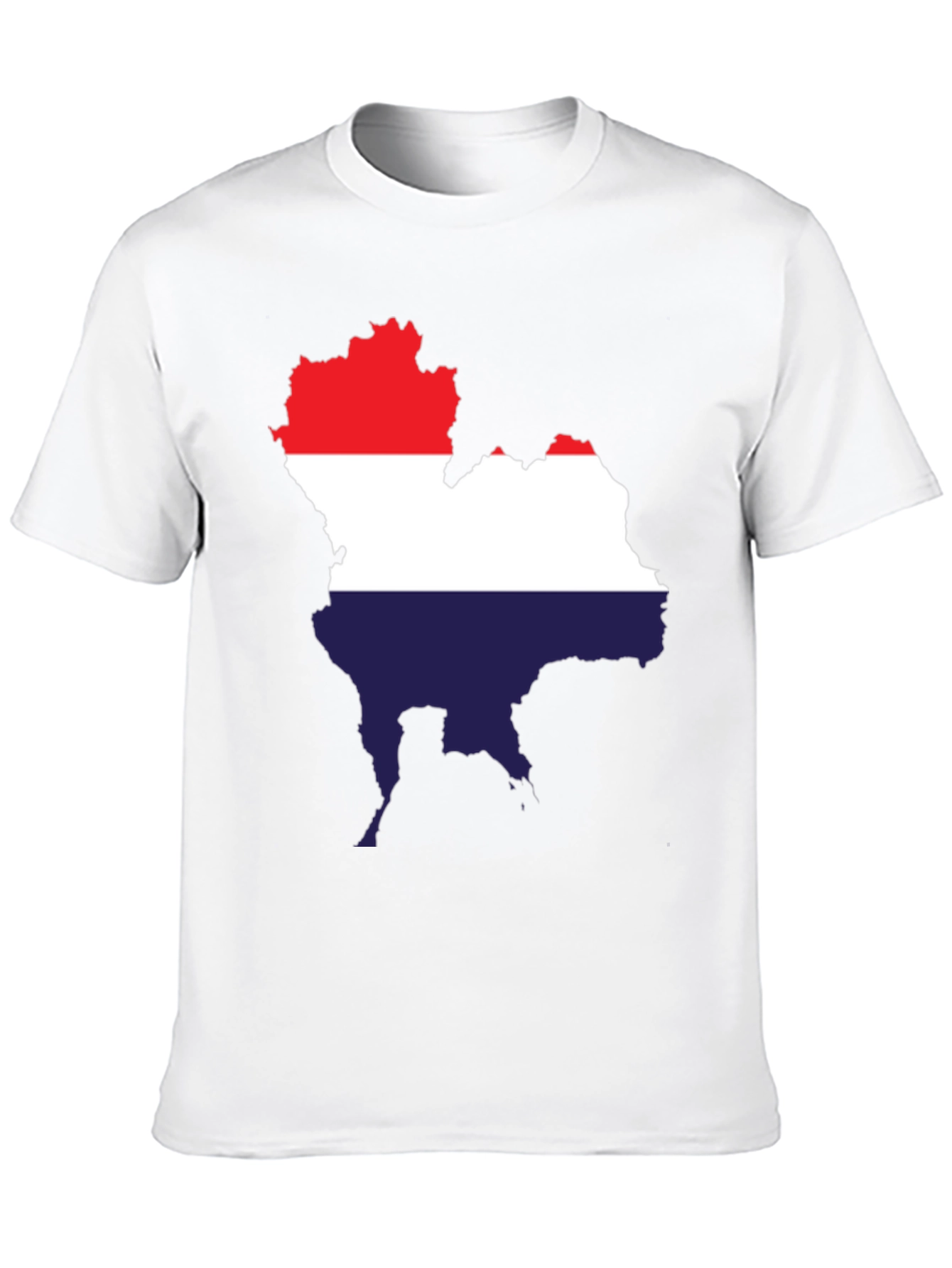 Thailand Map Flag T-Shirt - Black Crew Neck