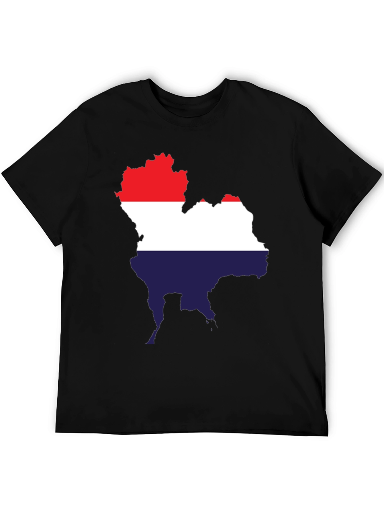 Thailand Map Flag T-Shirt - Black Crew Neck