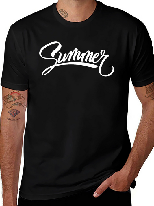 Summer Script Black T-Shirt
