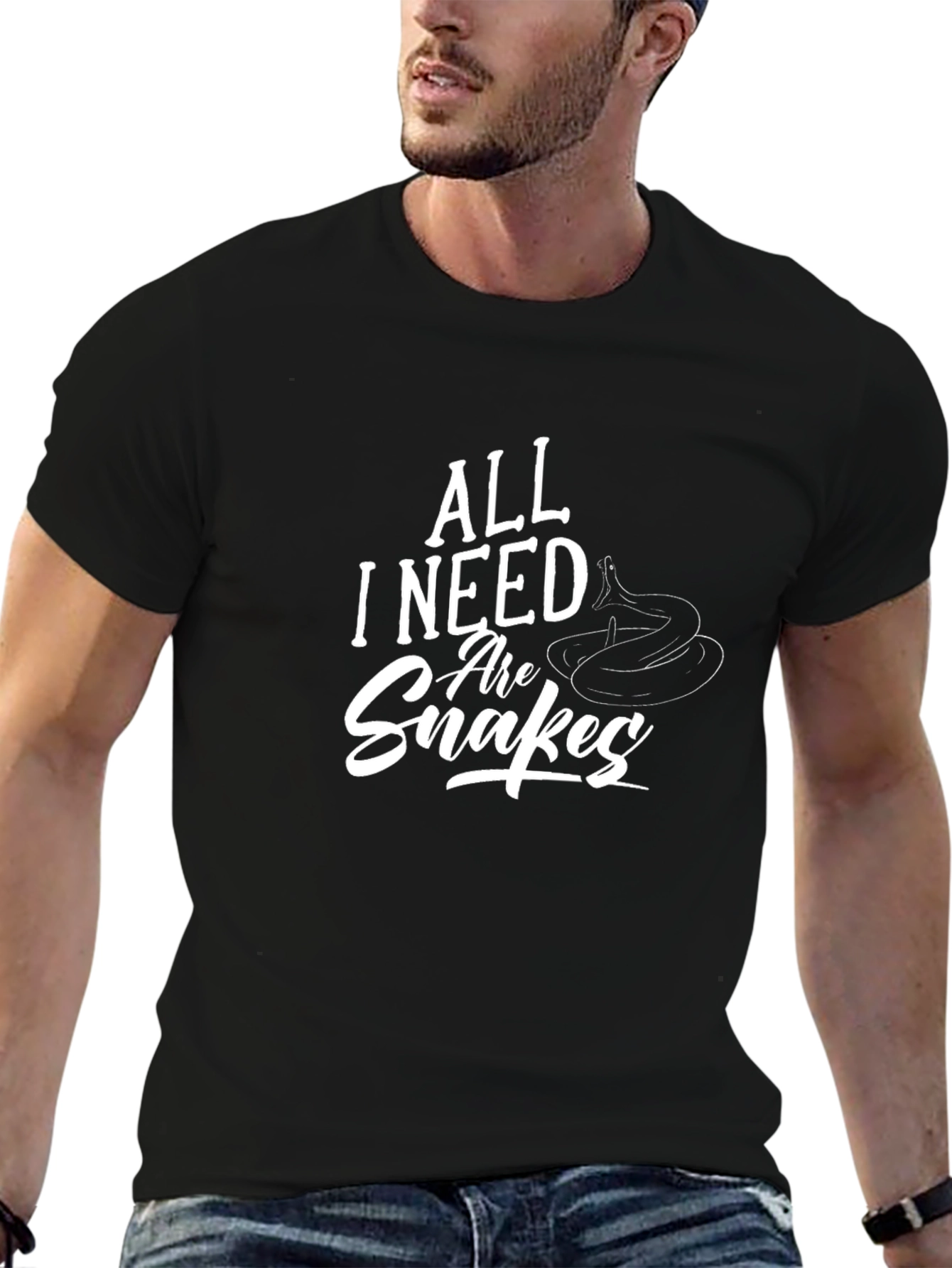 All I Need Are Snakes Black T-Shirt