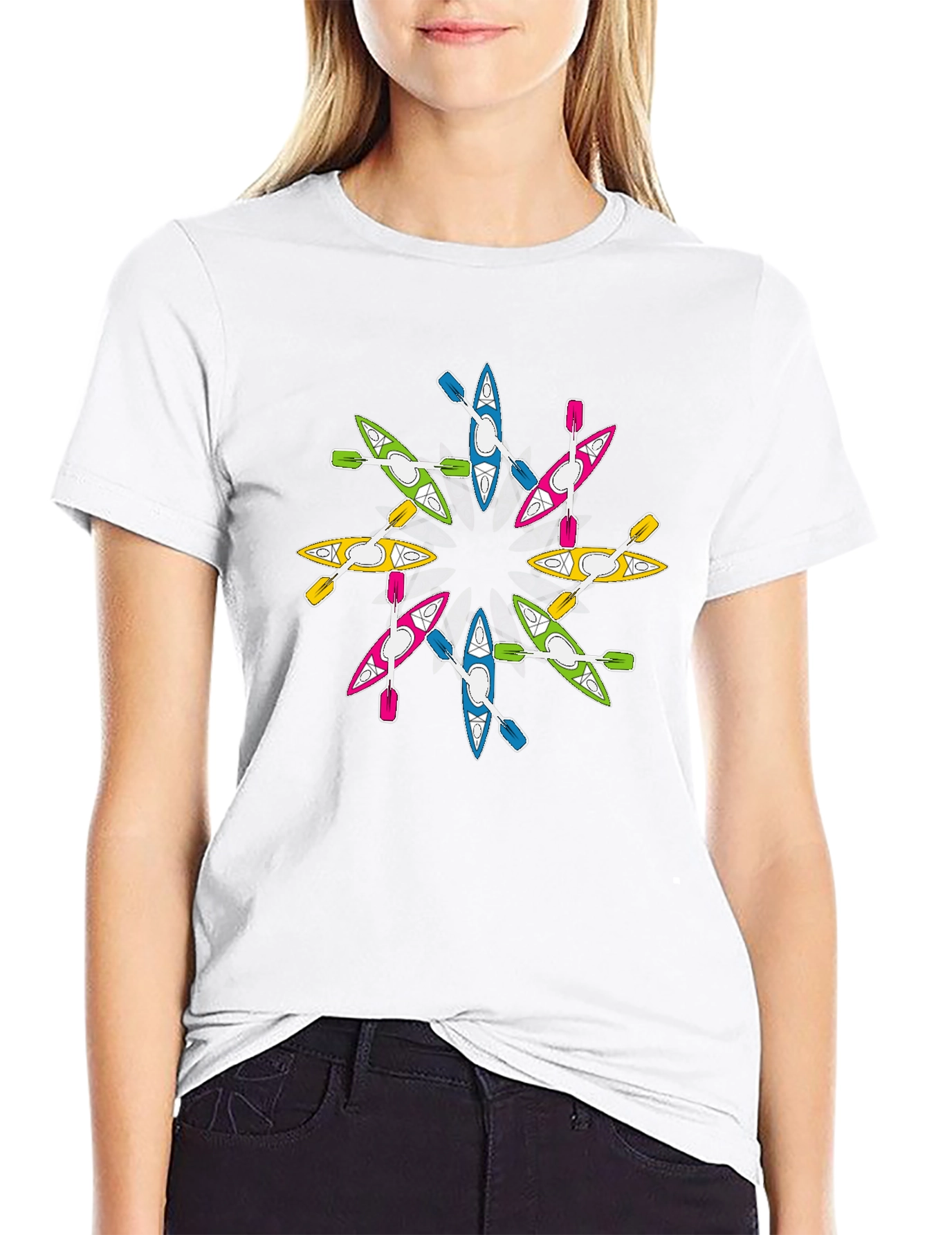 Kayak Circle Graphic T-Shirt Unique Design