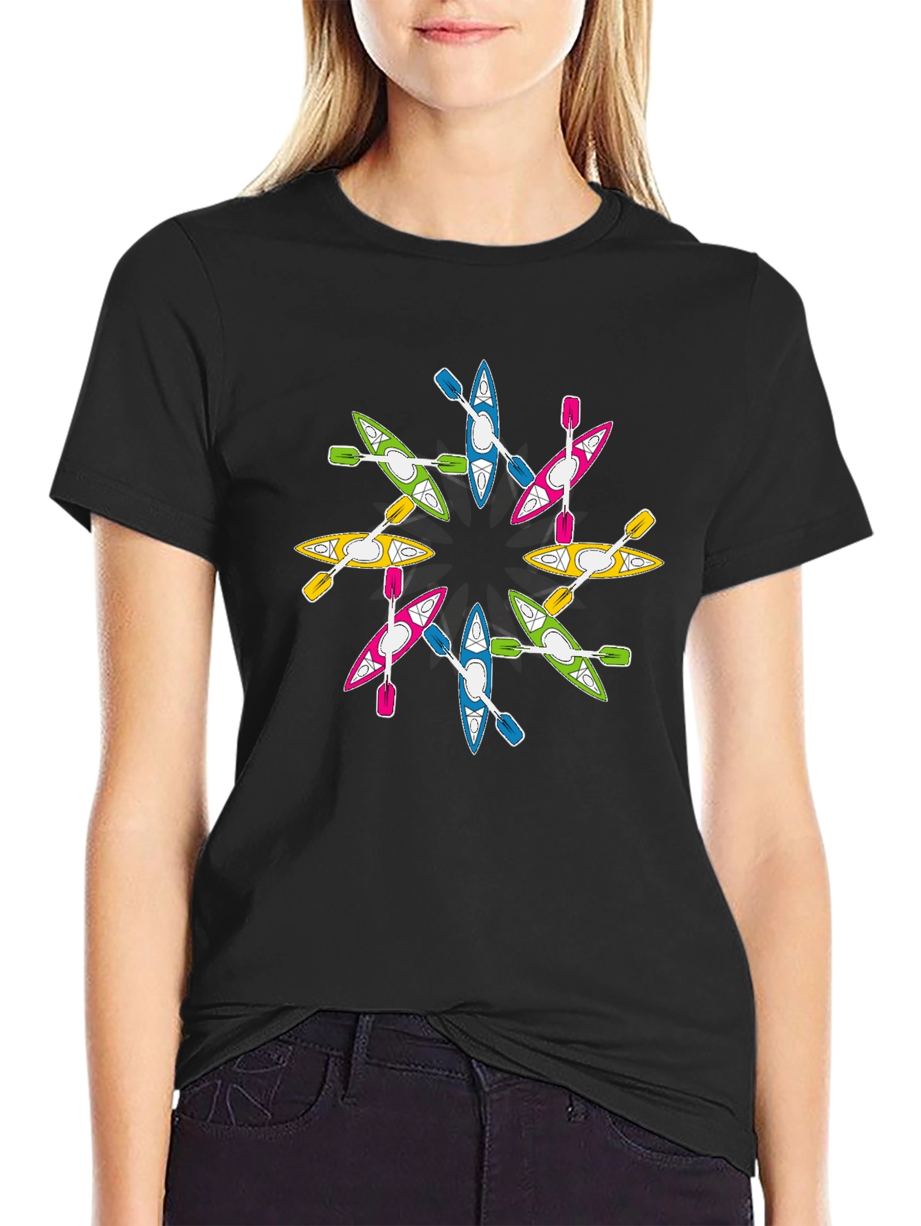 Kayak Circle Graphic T-Shirt Unique Design