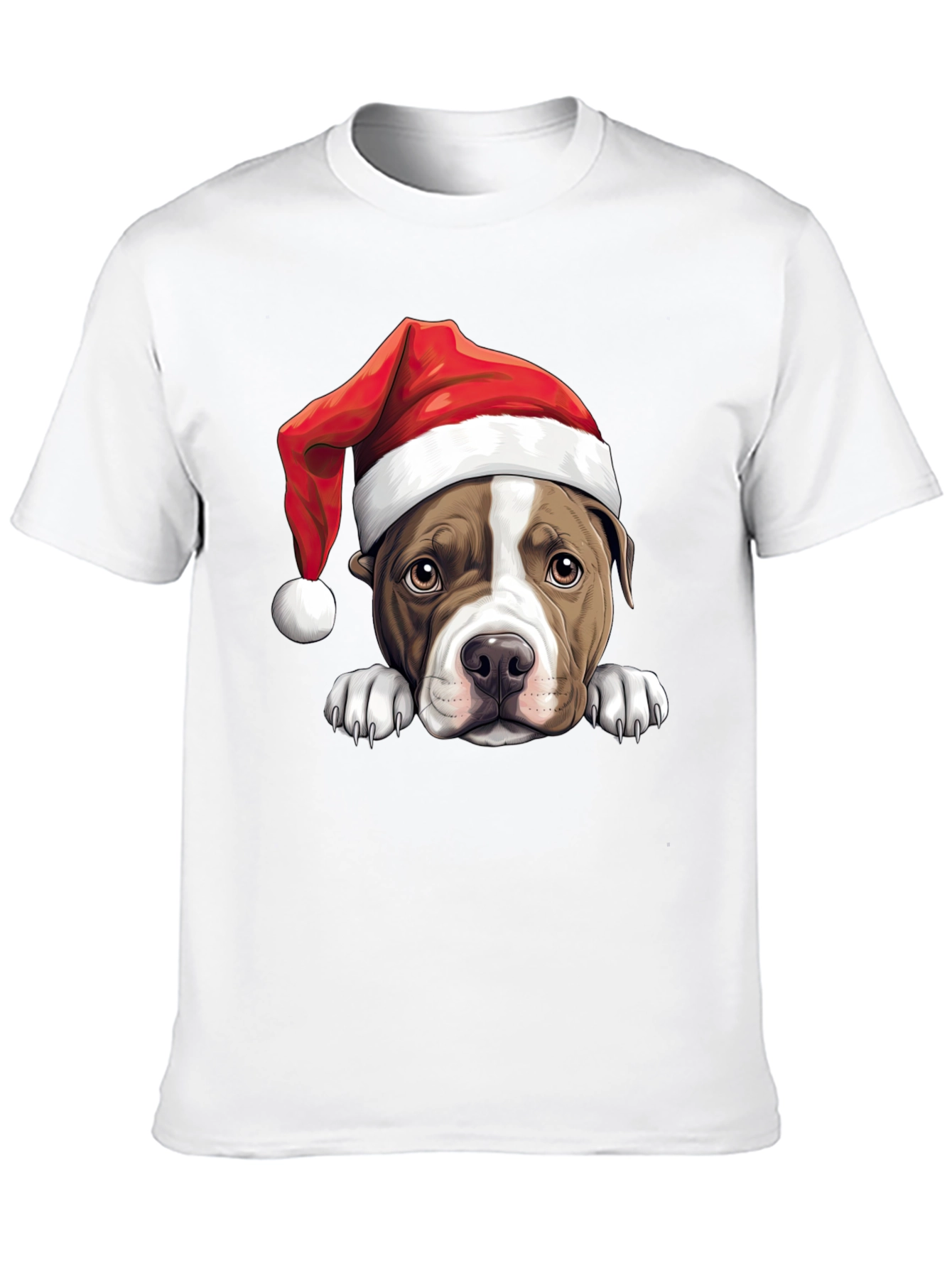 Dog in Santa Hat Graphic Tee