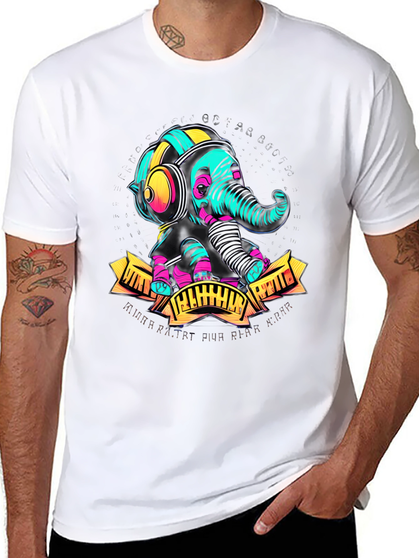 DJ Elephant Graphic Tee - Cool & Unique Design