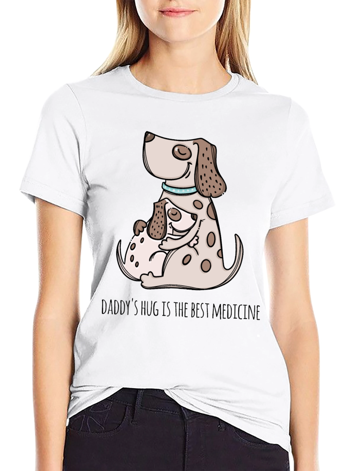 Daddys Hug Dog Graphic T-Shirt