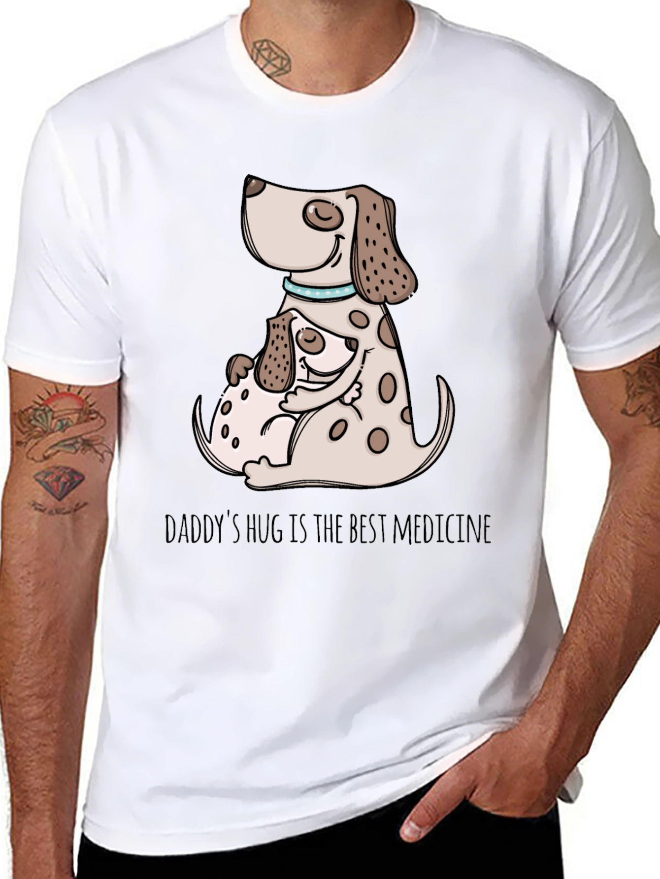 Daddys Hug Dog Graphic T-Shirt