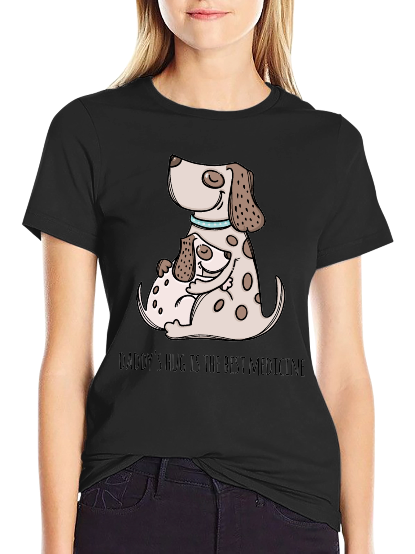 Daddys Hug Dog Graphic T-Shirt