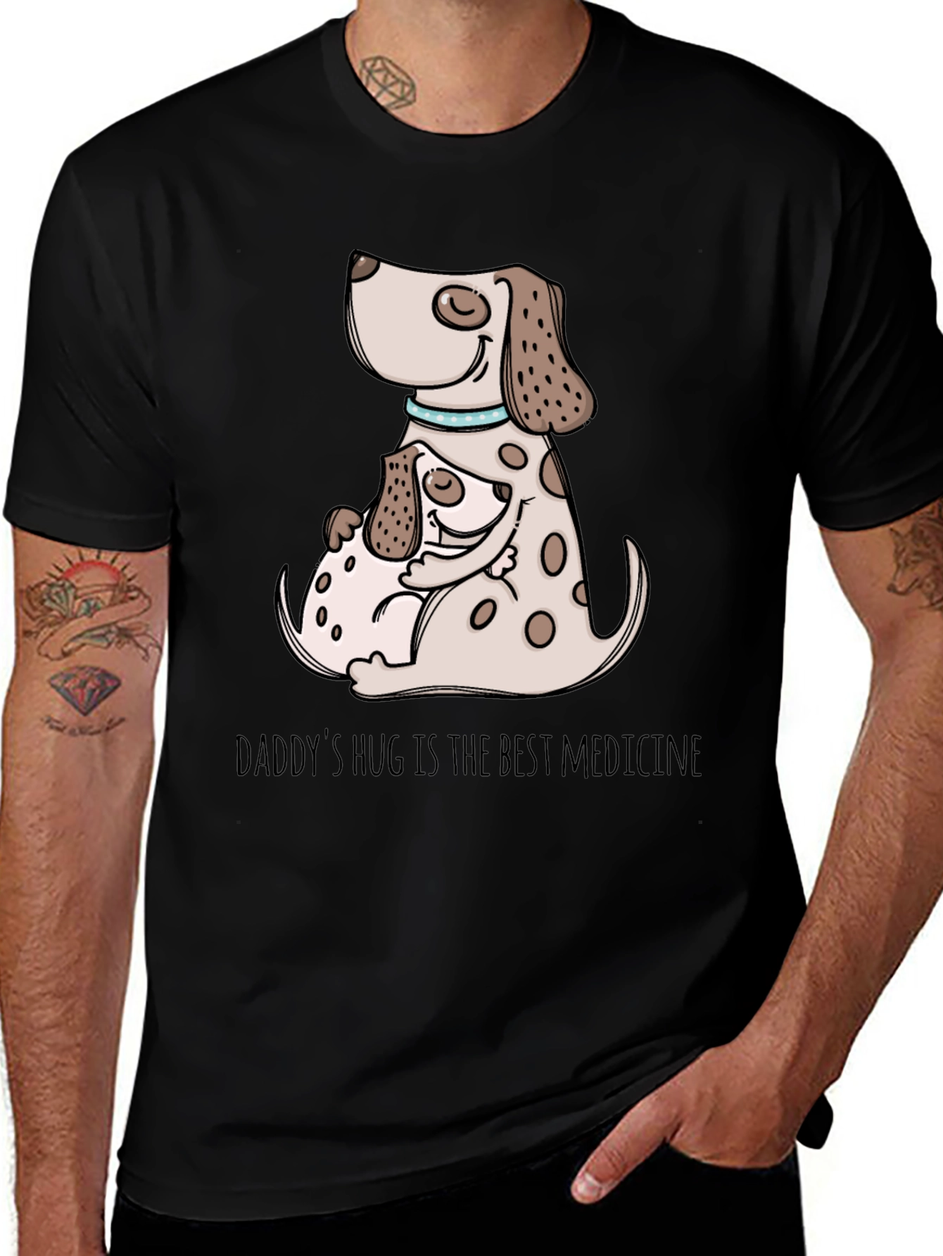 Daddys Hug Dog Graphic T-Shirt