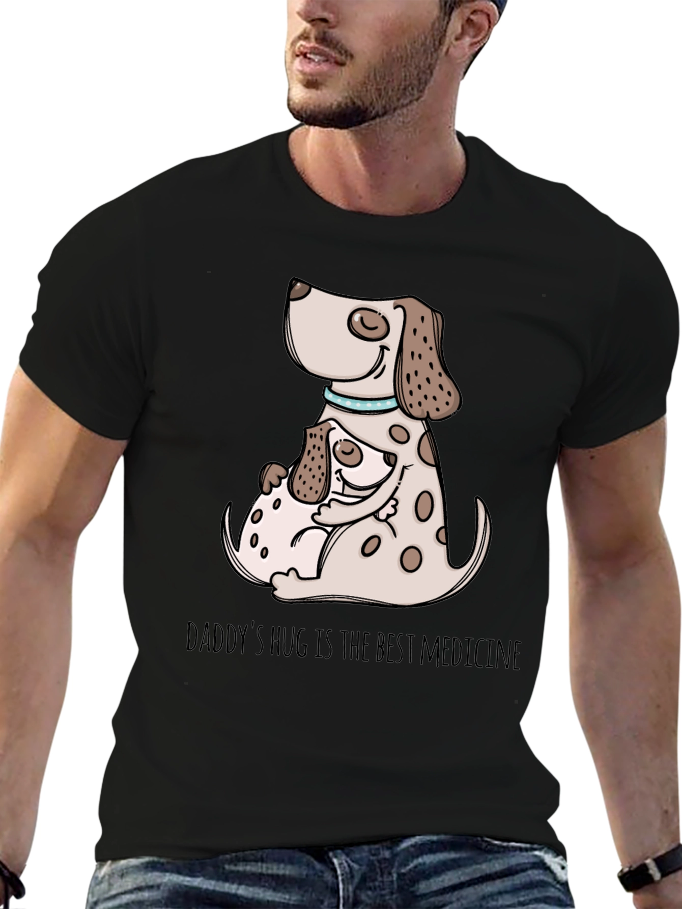 Daddys Hug Dog Graphic T-Shirt