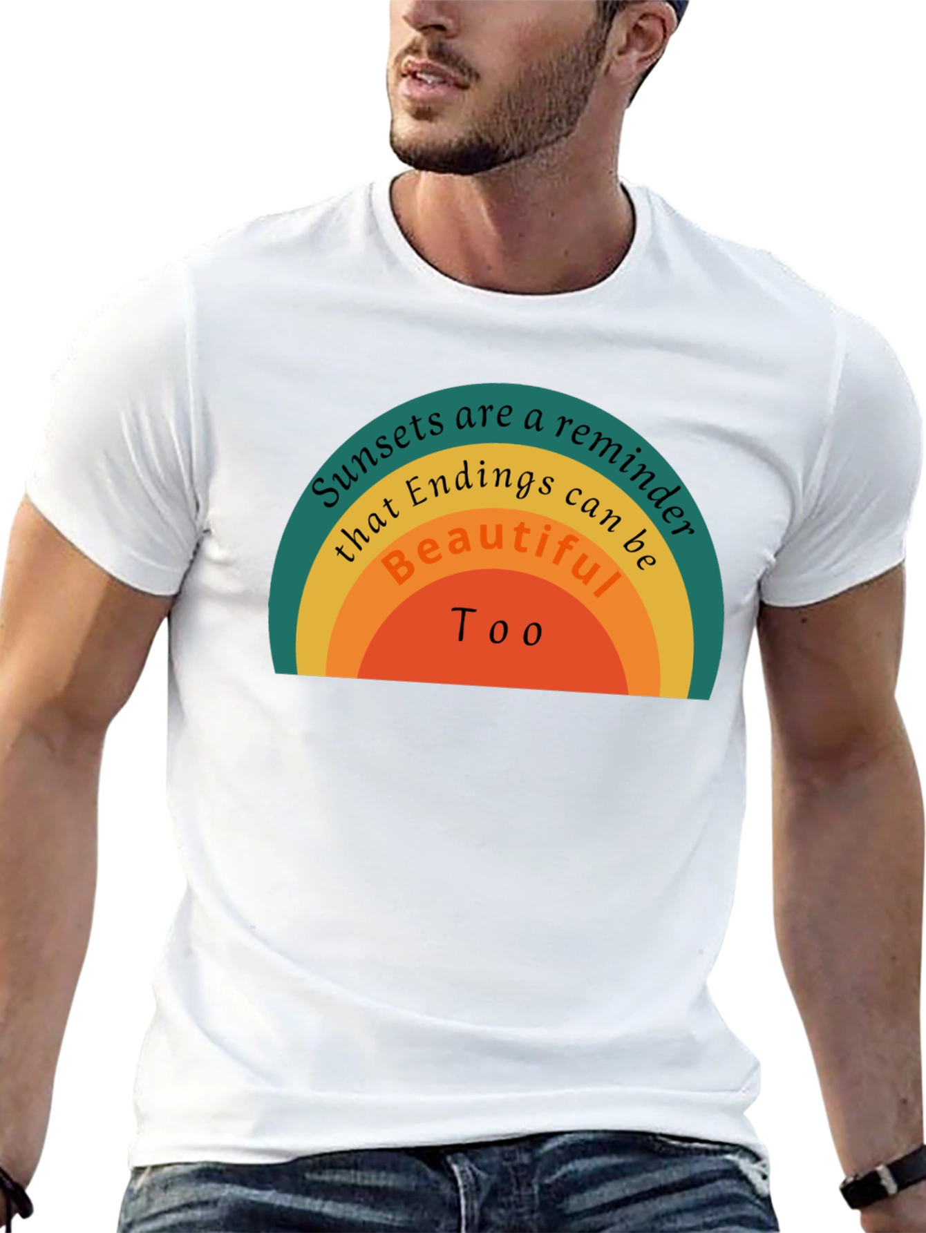 Sunset Endings Reminder Tee - Positive Vibes Shirt