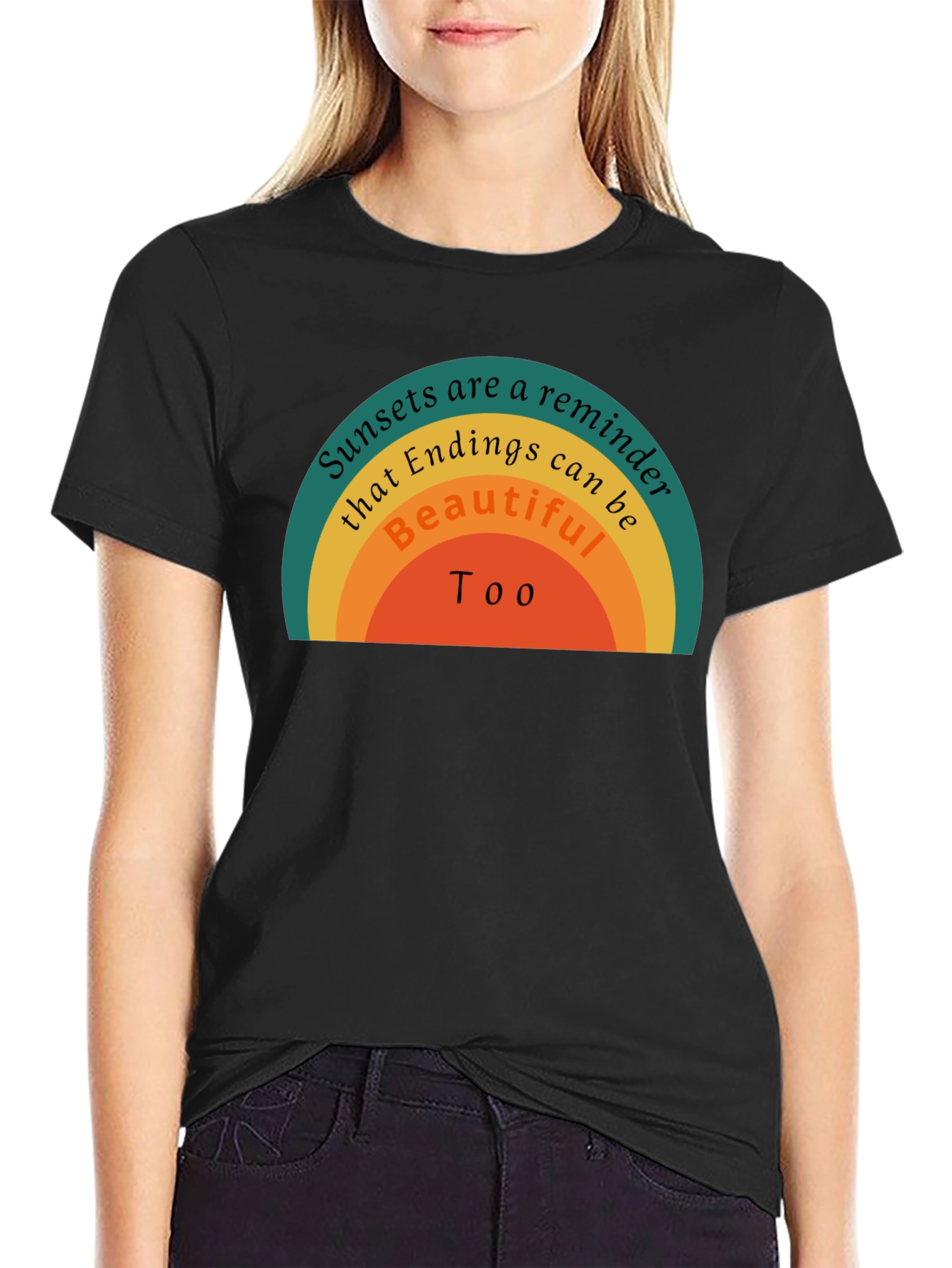 Sunset Endings Reminder Tee - Positive Vibes Shirt