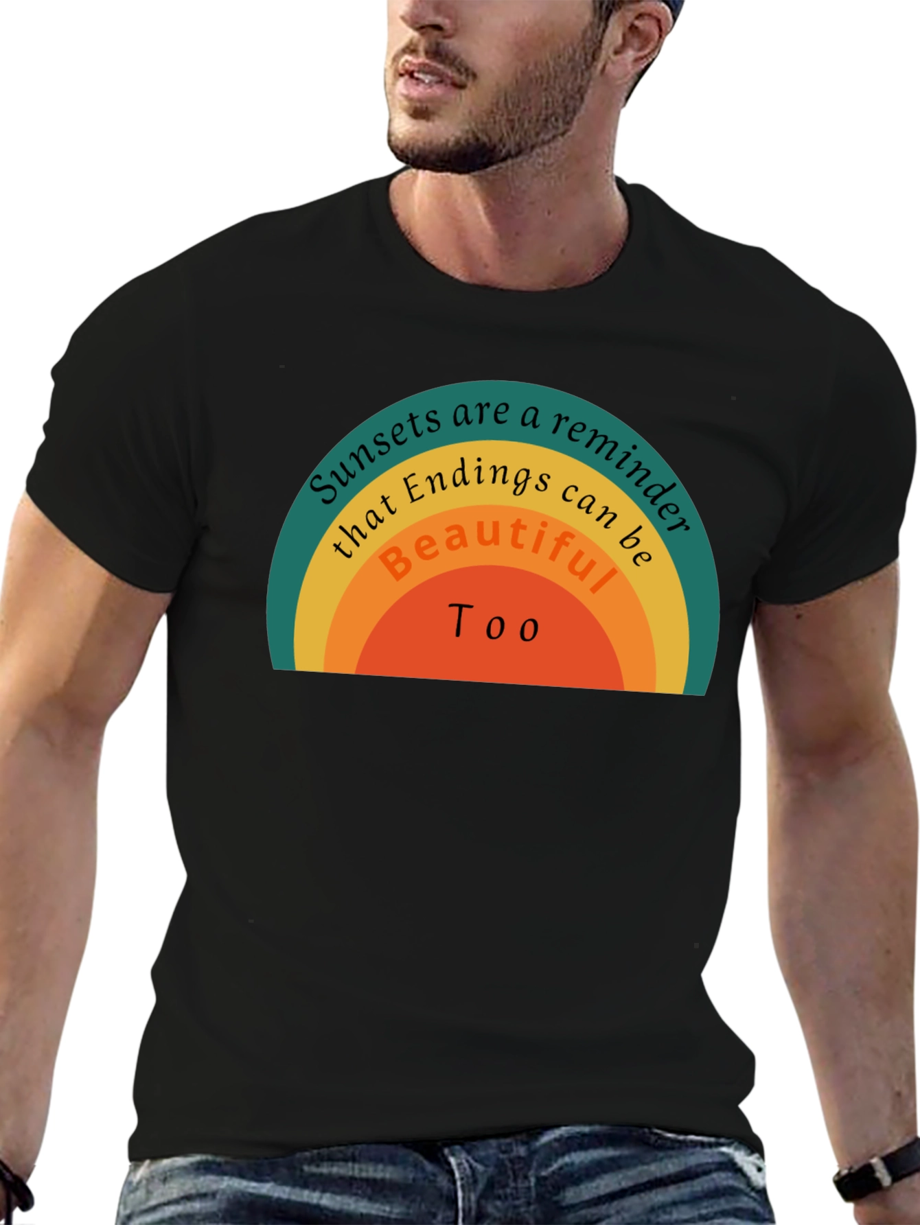 Sunset Endings Reminder Tee - Positive Vibes Shirt