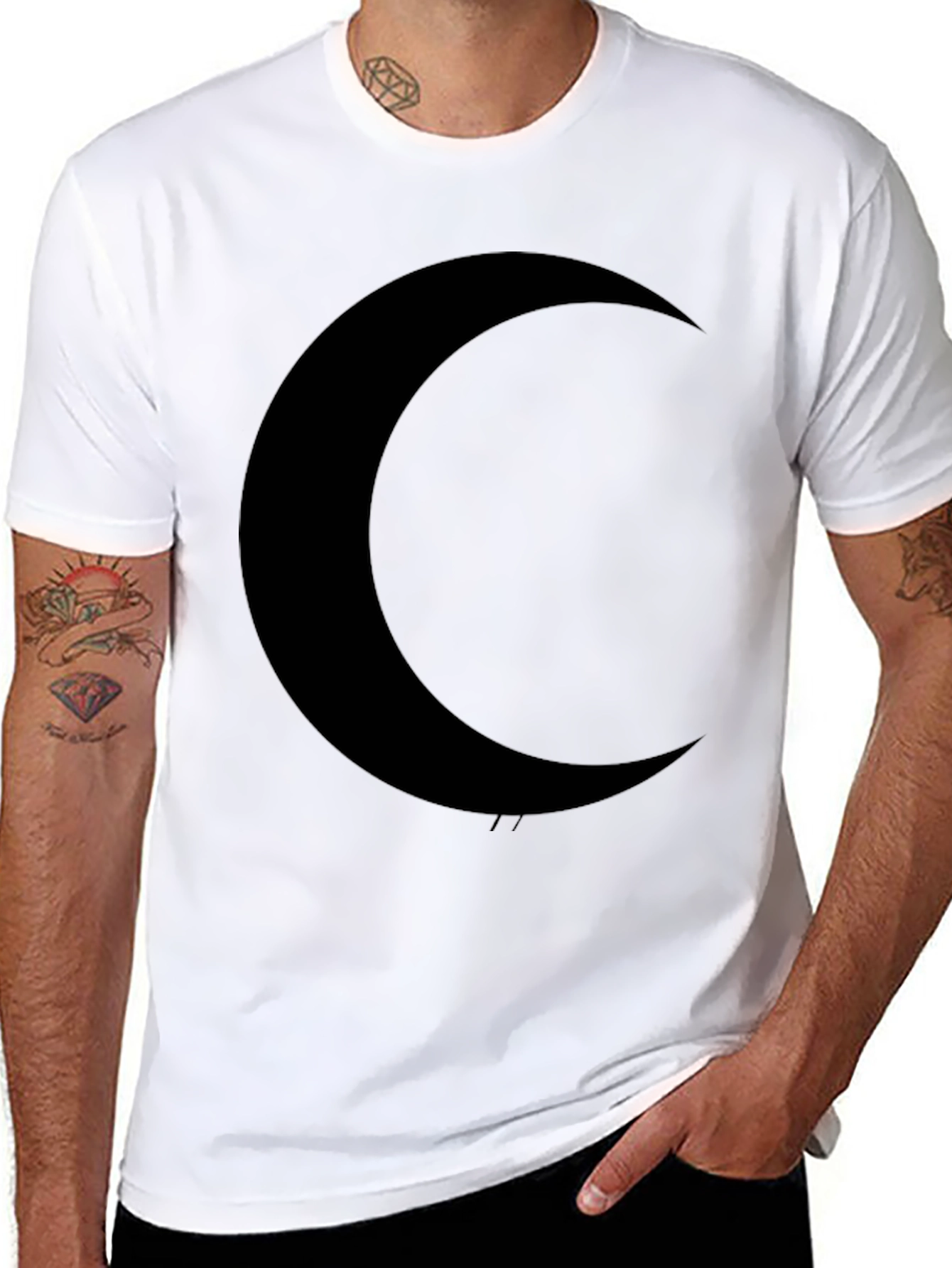 Crescent Moon Graphic Black T-Shirt