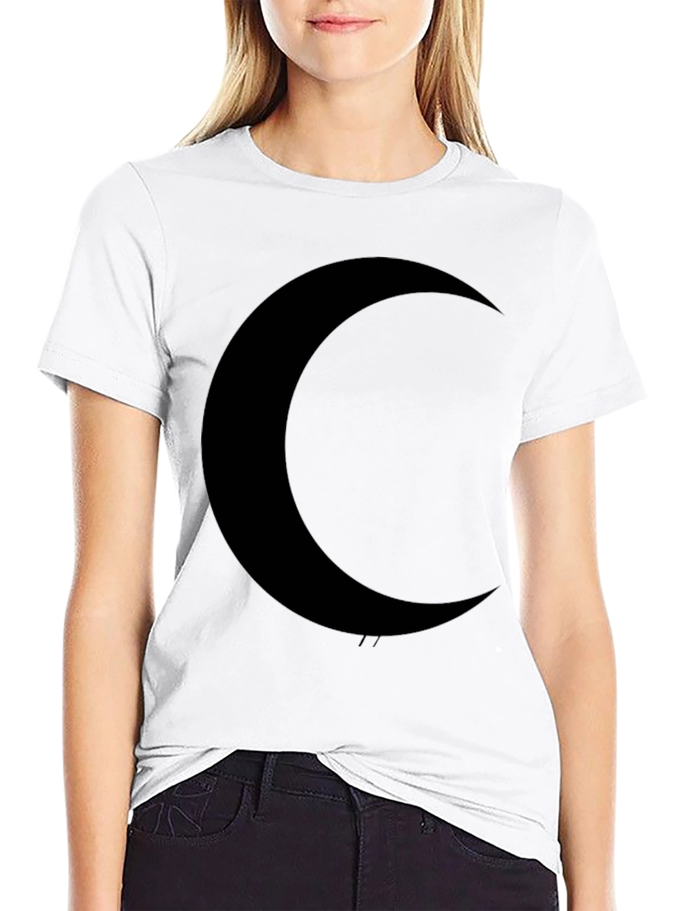 Crescent Moon Graphic Black T-Shirt