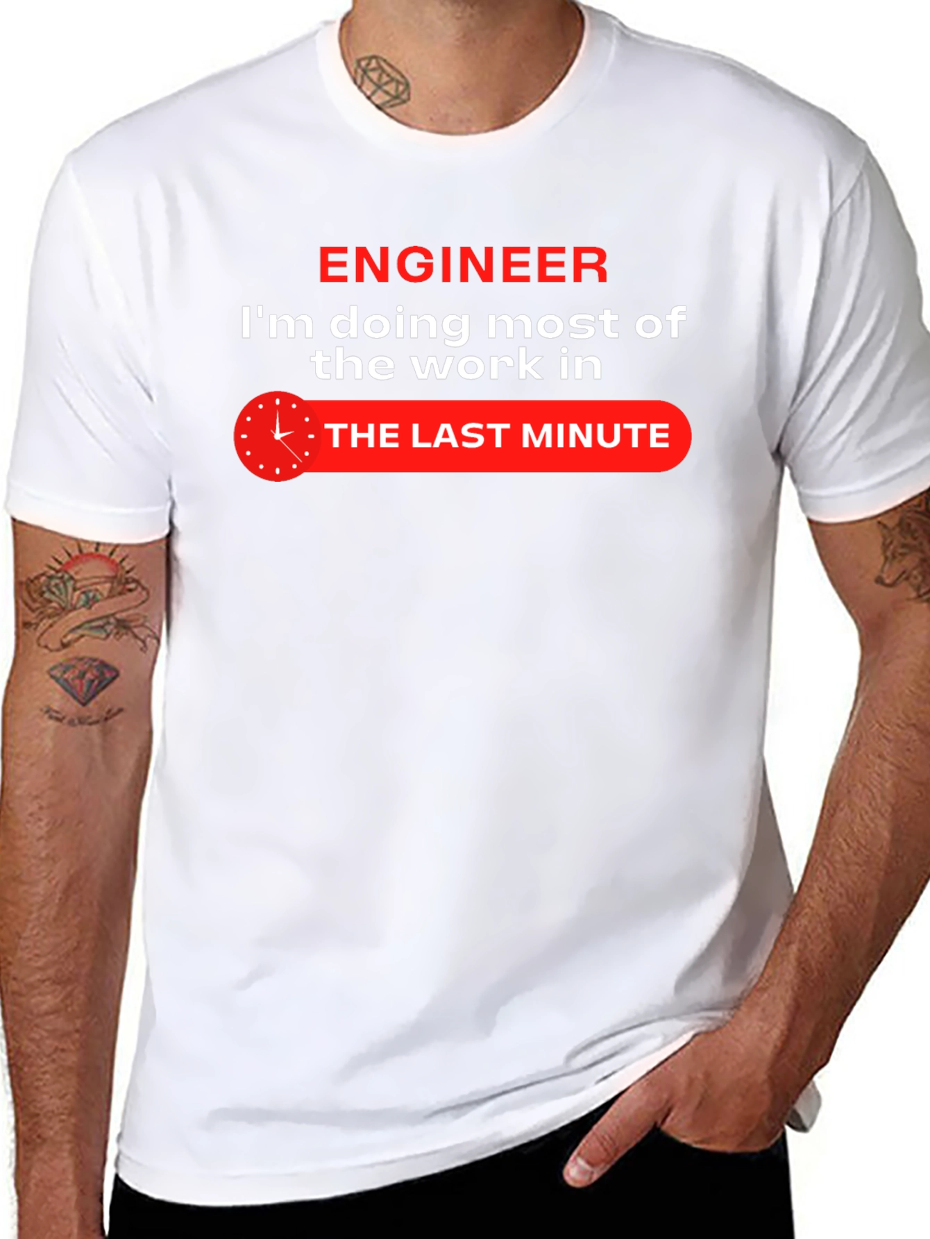 Engineer Last Minute Work Funny Black T-Shirt