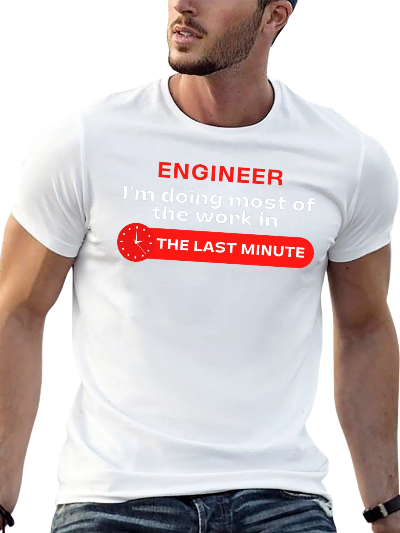 Engineer Last Minute Work Funny Black T-Shirt