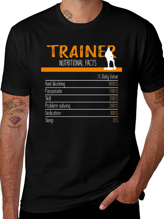 Trainer Nutritional Facts Graphic T-Shirt