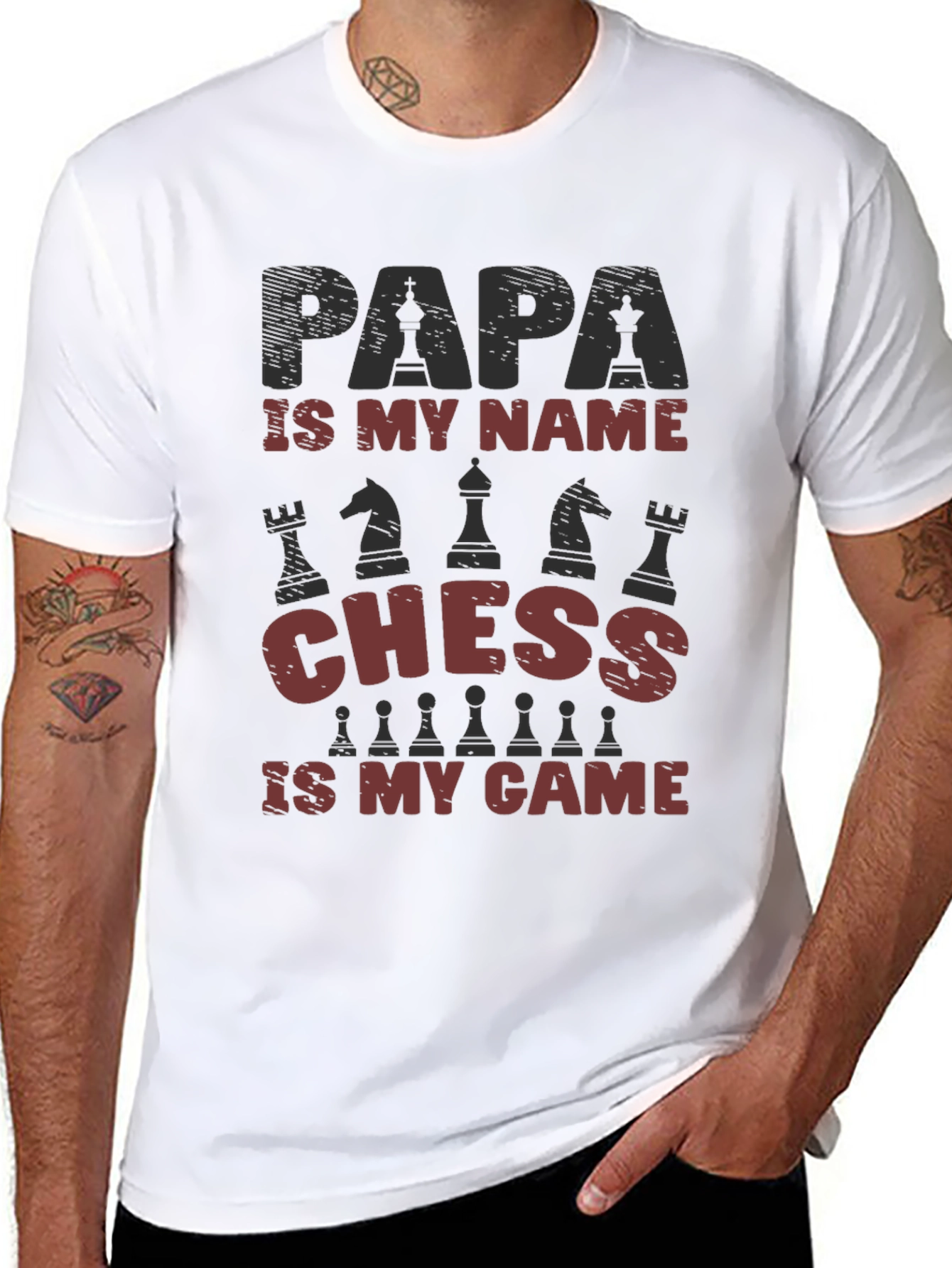 Papa Chess T-Shirt - Gift for Chess Lovers