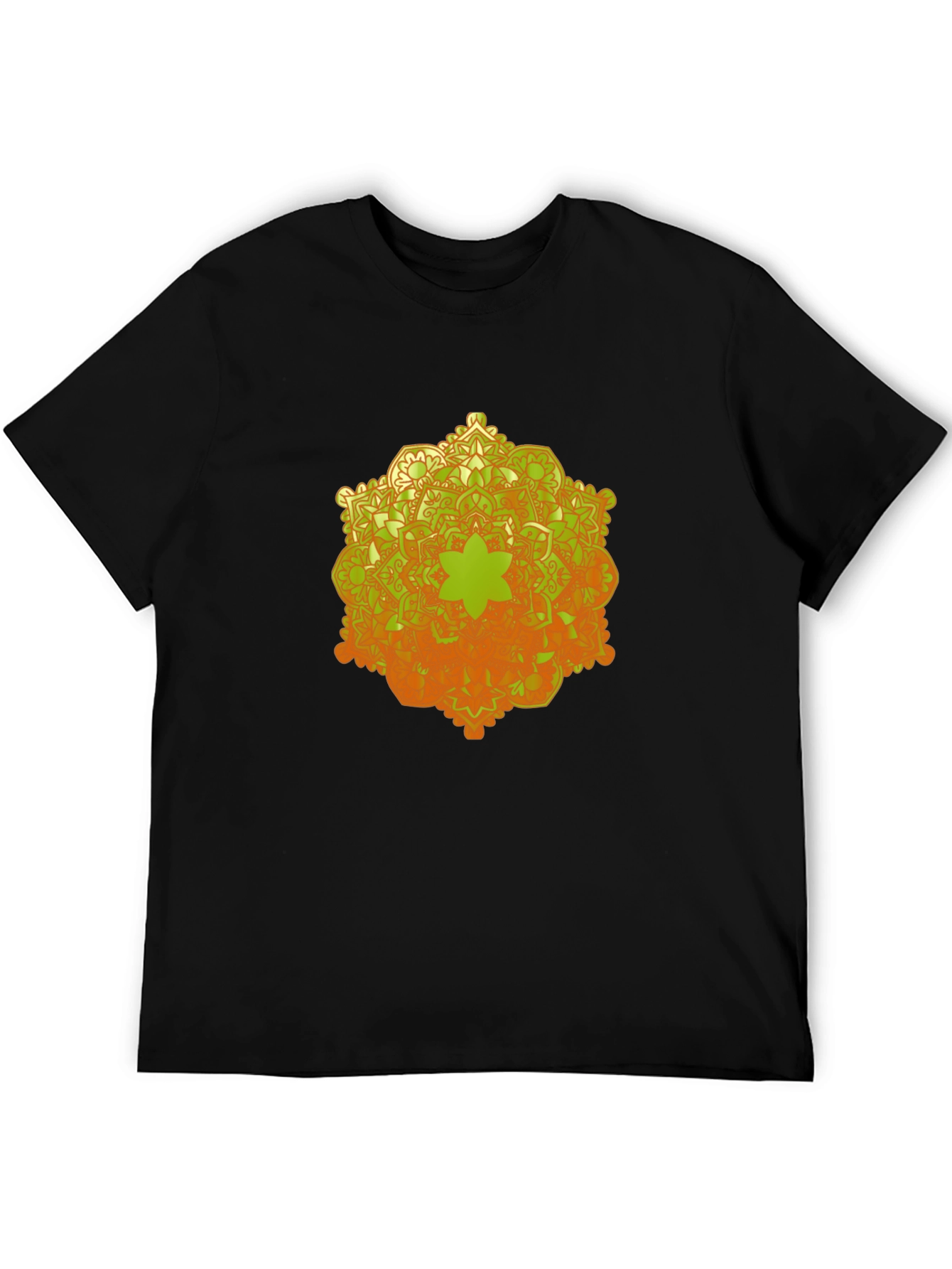 Mandala Graphic Tee - Trendy Black Cotton T-Shirt