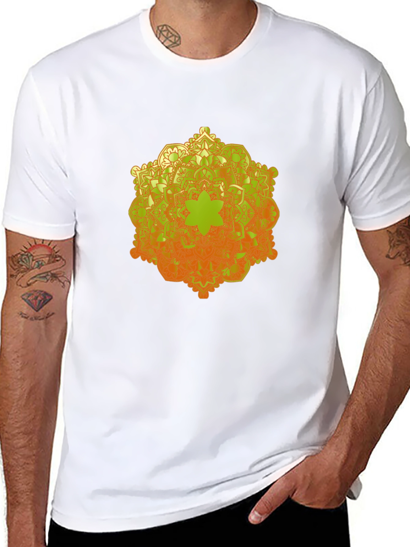 Mandala Graphic Tee - Trendy Black Cotton T-Shirt