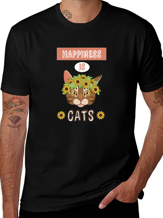 Happiness is Cats Graphic T-Shirt