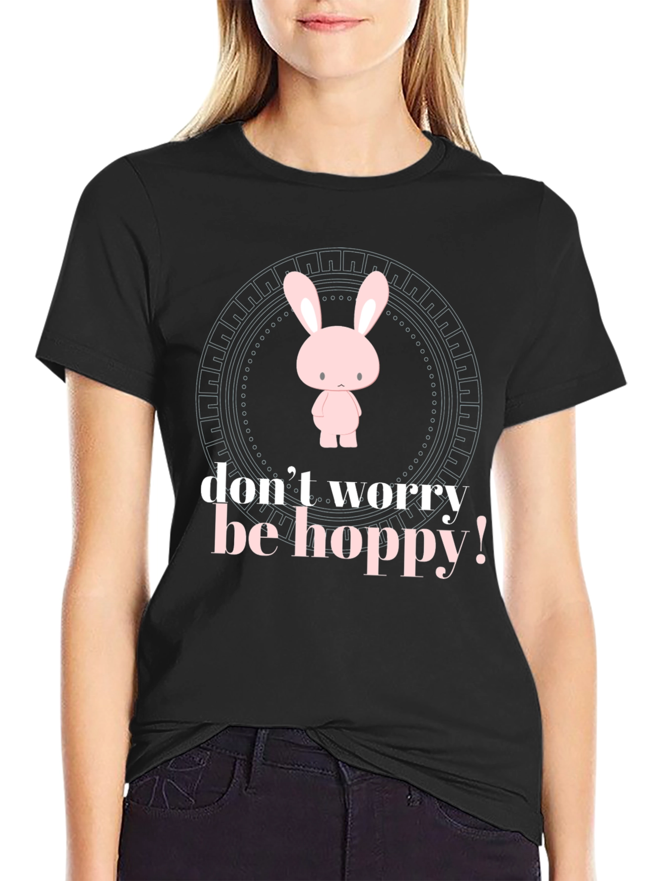 Dont Worry Be Hoppy Bunny T-Shirt