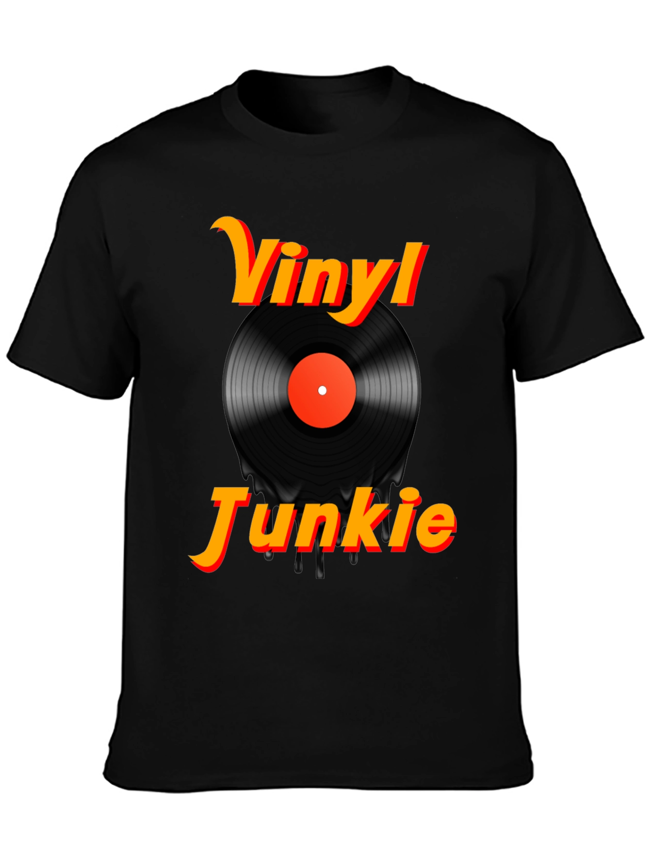 Vinyl Junkie Black Graphic Tee