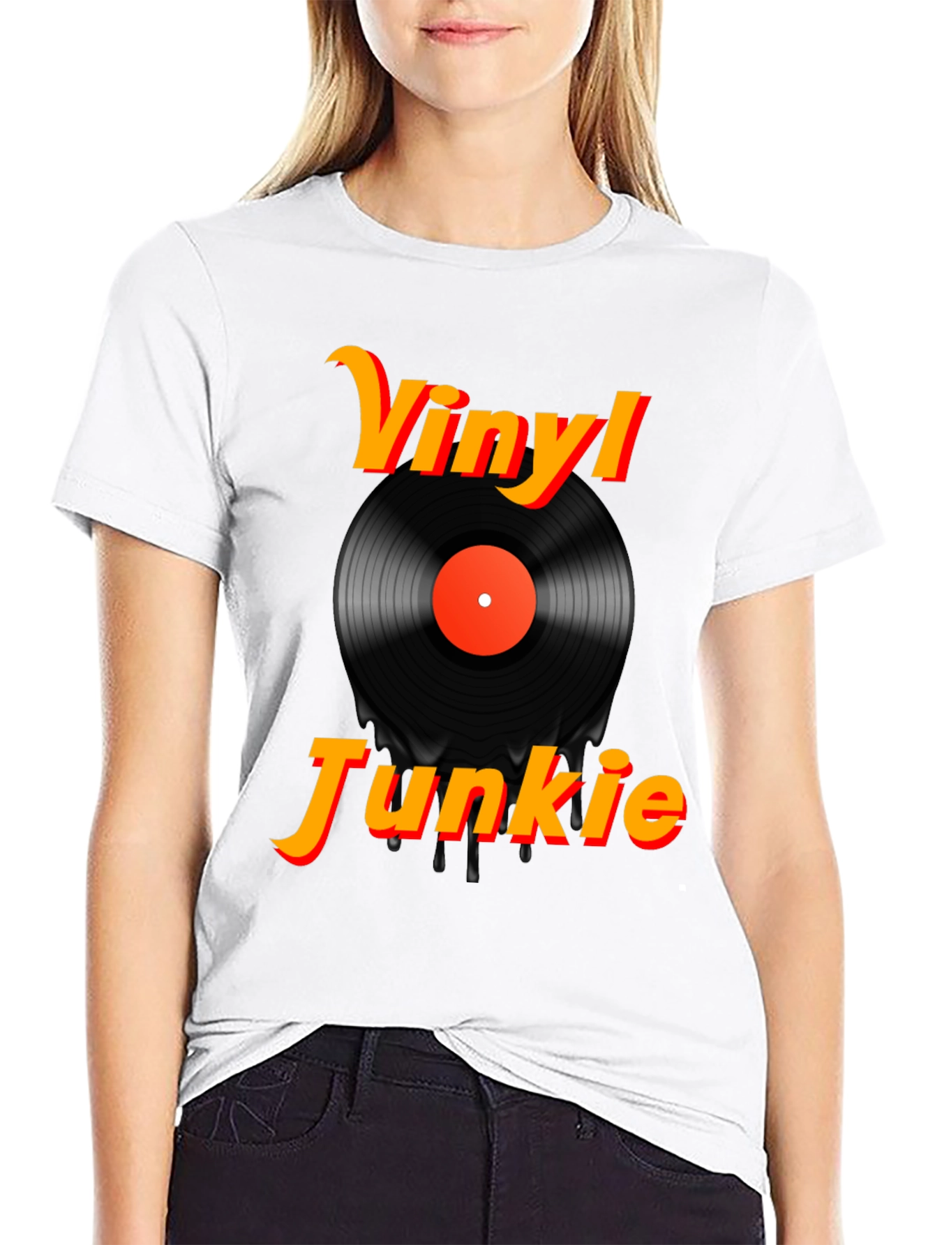 Vinyl Junkie Black Graphic Tee