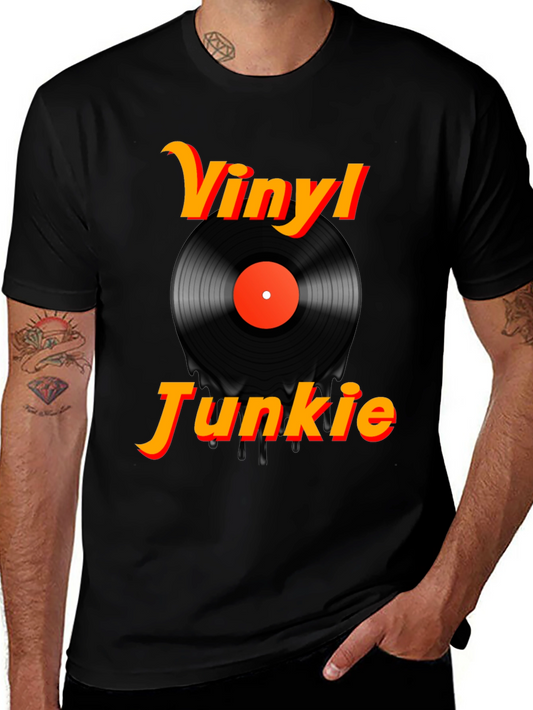 Vinyl Junkie Black Graphic Tee
