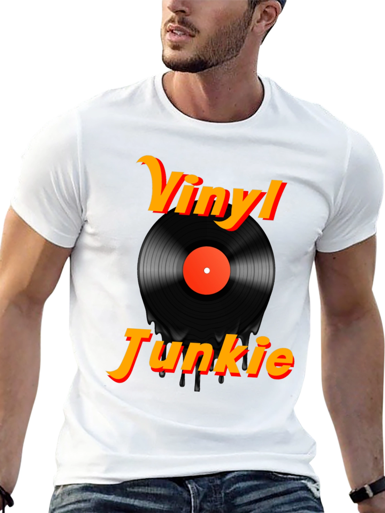 Vinyl Junkie Black Graphic Tee